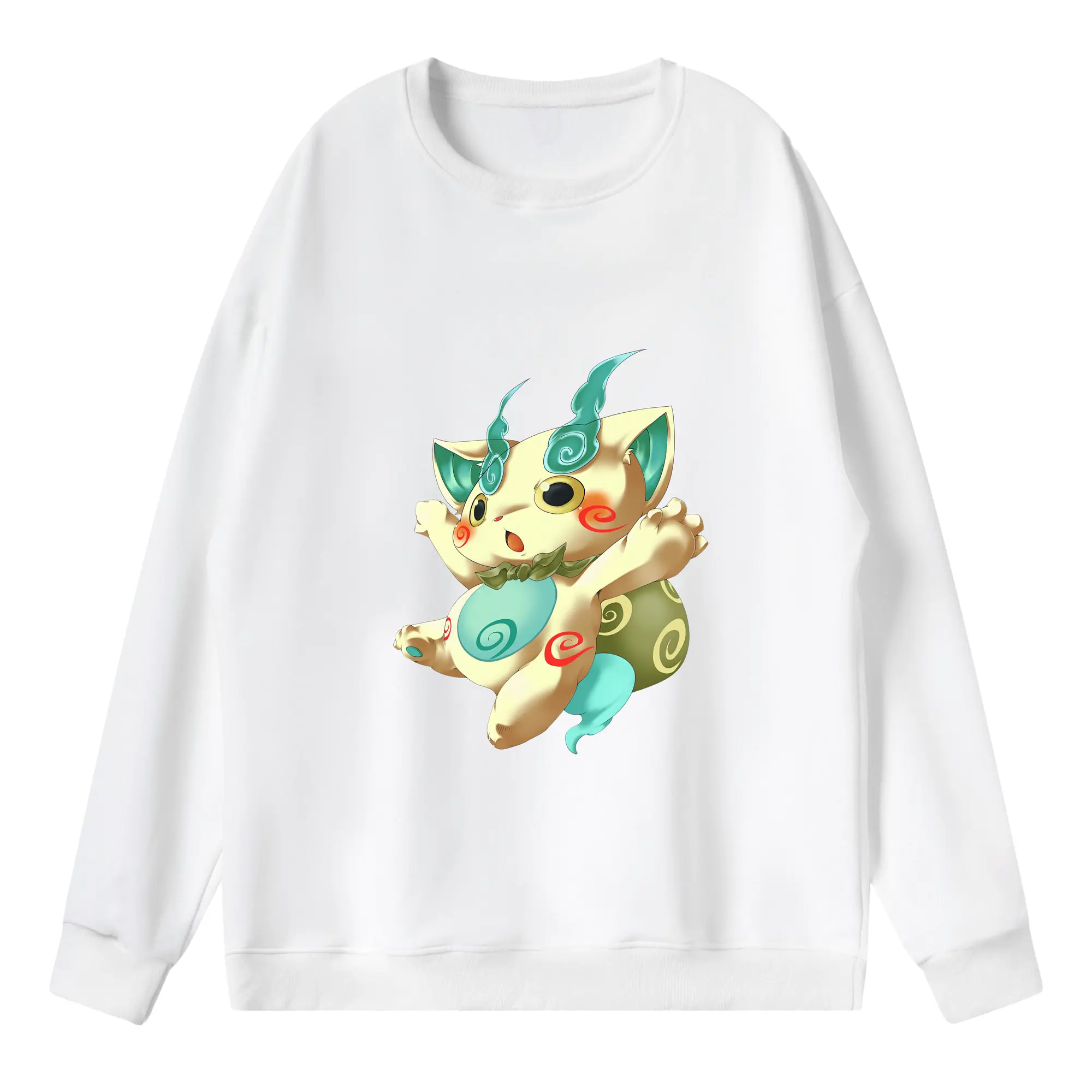 妖怪ウォッチ グッズ,コマさん - 薄手 クルーネック スウェット 裏毛260g · ポリエステル 春秋向け カジュアル 男女兼用 · トレーナー デイリー スポーツ 散歩に最適