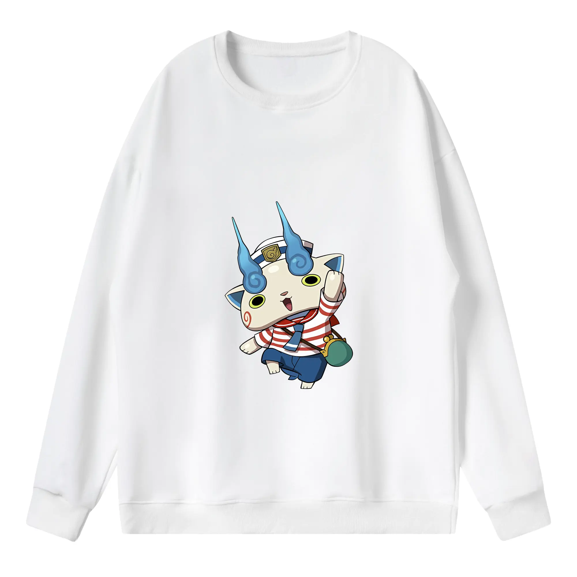 妖怪ウォッチ グッズ,コマさん - 薄手 クルーネック スウェット 裏毛260g · ポリエステル 春秋向け カジュアル 男女兼用 · トレーナー デイリー スポーツ 散歩に最適