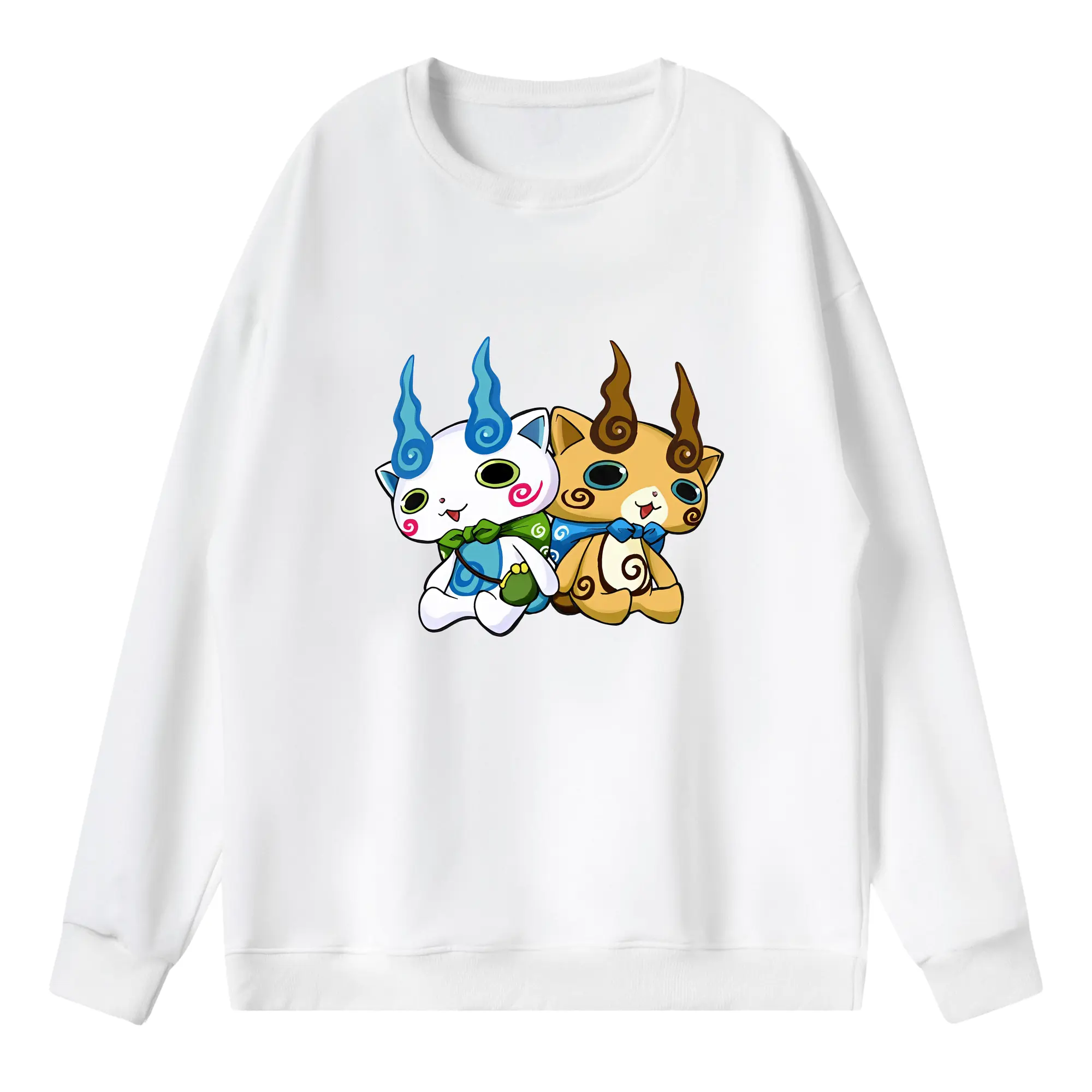 妖怪ウォッチ グッズ,コマさん - 薄手 クルーネック スウェット 裏毛260g · ポリエステル 春秋向け カジュアル 男女兼用 · トレーナー デイリー スポーツ 散歩に最適