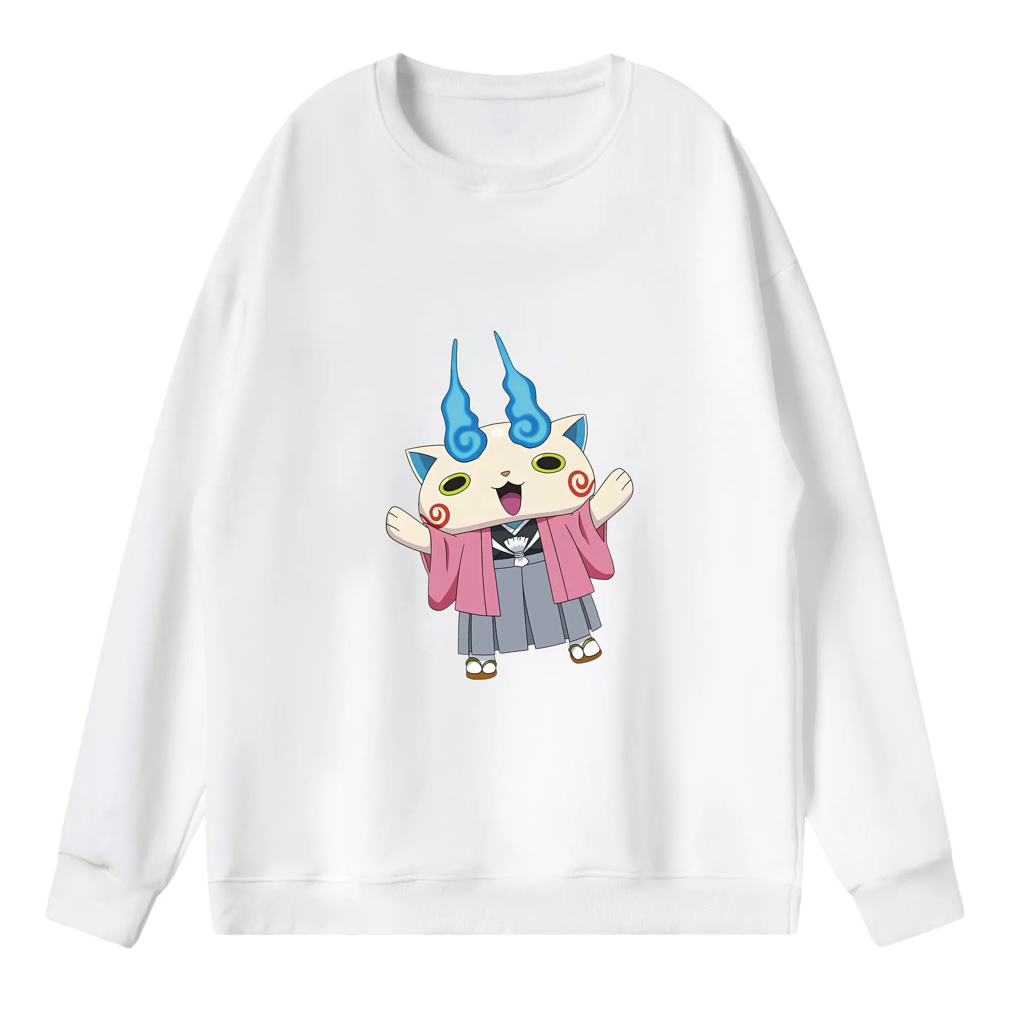 妖怪ウォッチ グッズ,コマさん - 薄手 クルーネック スウェット 裏毛260g · ポリエステル 春秋向け カジュアル 男女兼用 · トレーナー デイリー スポーツ 散歩に最適