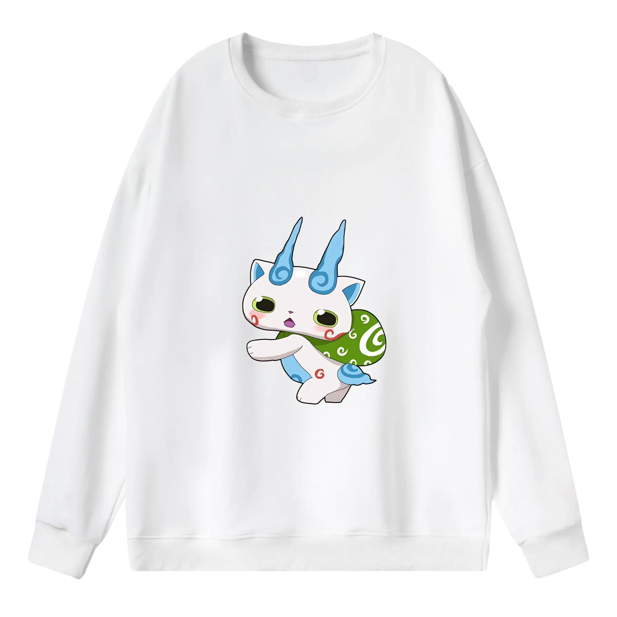 妖怪ウォッチ グッズ,コマさん - 薄手 クルーネック スウェット 裏毛260g · ポリエステル 春秋向け カジュアル 男女兼用 · トレーナー デイリー スポーツ 散歩に最適