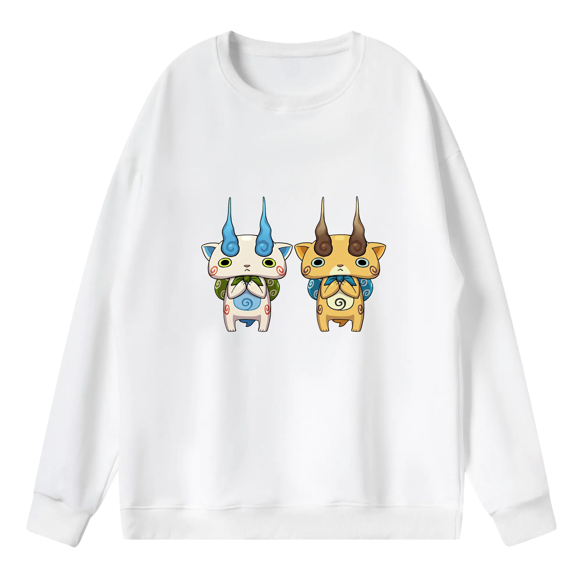 妖怪ウォッチ グッズ,コマさん - 薄手 クルーネック スウェット 裏毛260g · ポリエステル 春秋向け カジュアル 男女兼用 · トレーナー デイリー スポーツ 散歩に最適