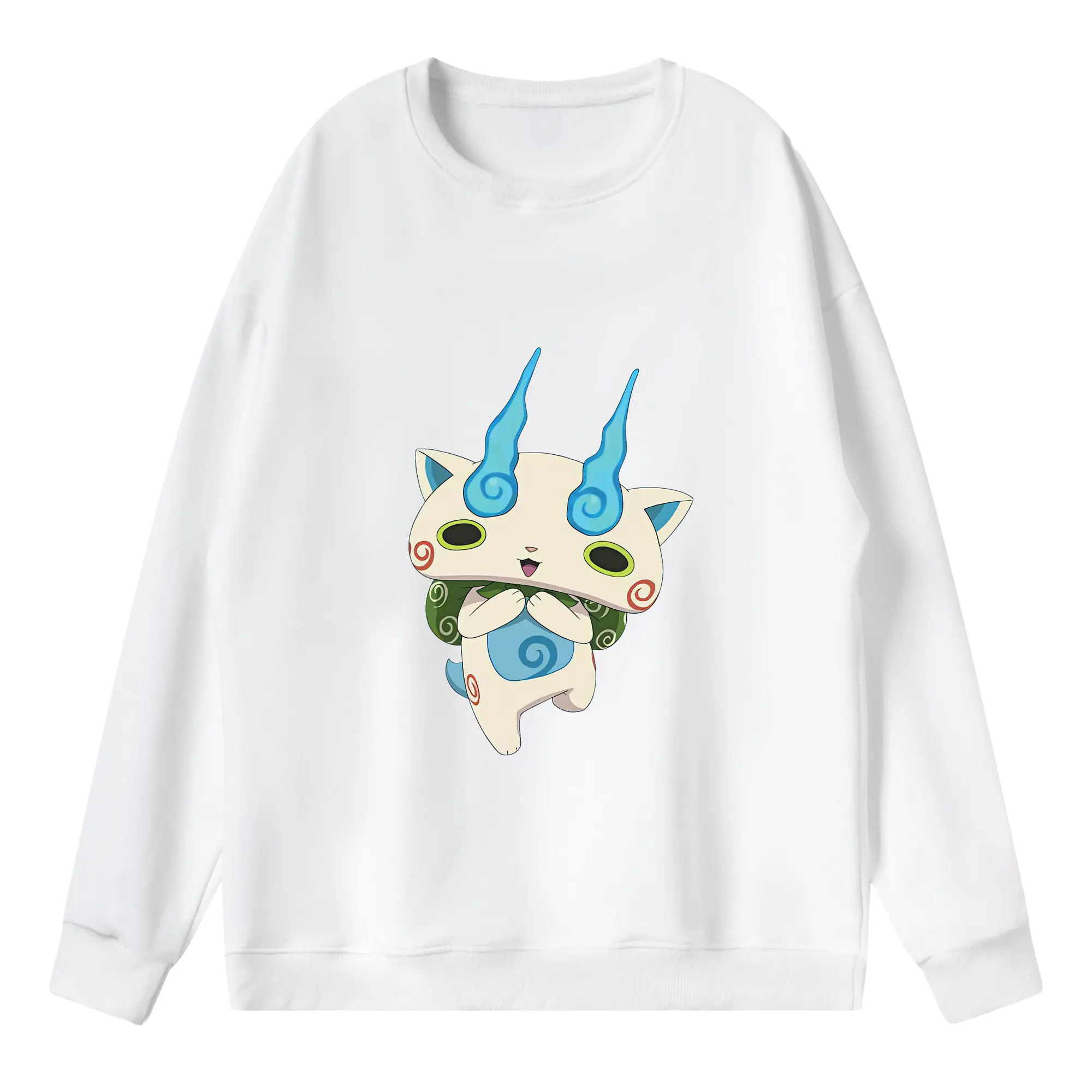 妖怪ウォッチ グッズ,コマさん - 薄手 クルーネック スウェット 裏毛260g · ポリエステル 春秋向け カジュアル 男女兼用 · トレーナー デイリー スポーツ 散歩に最適