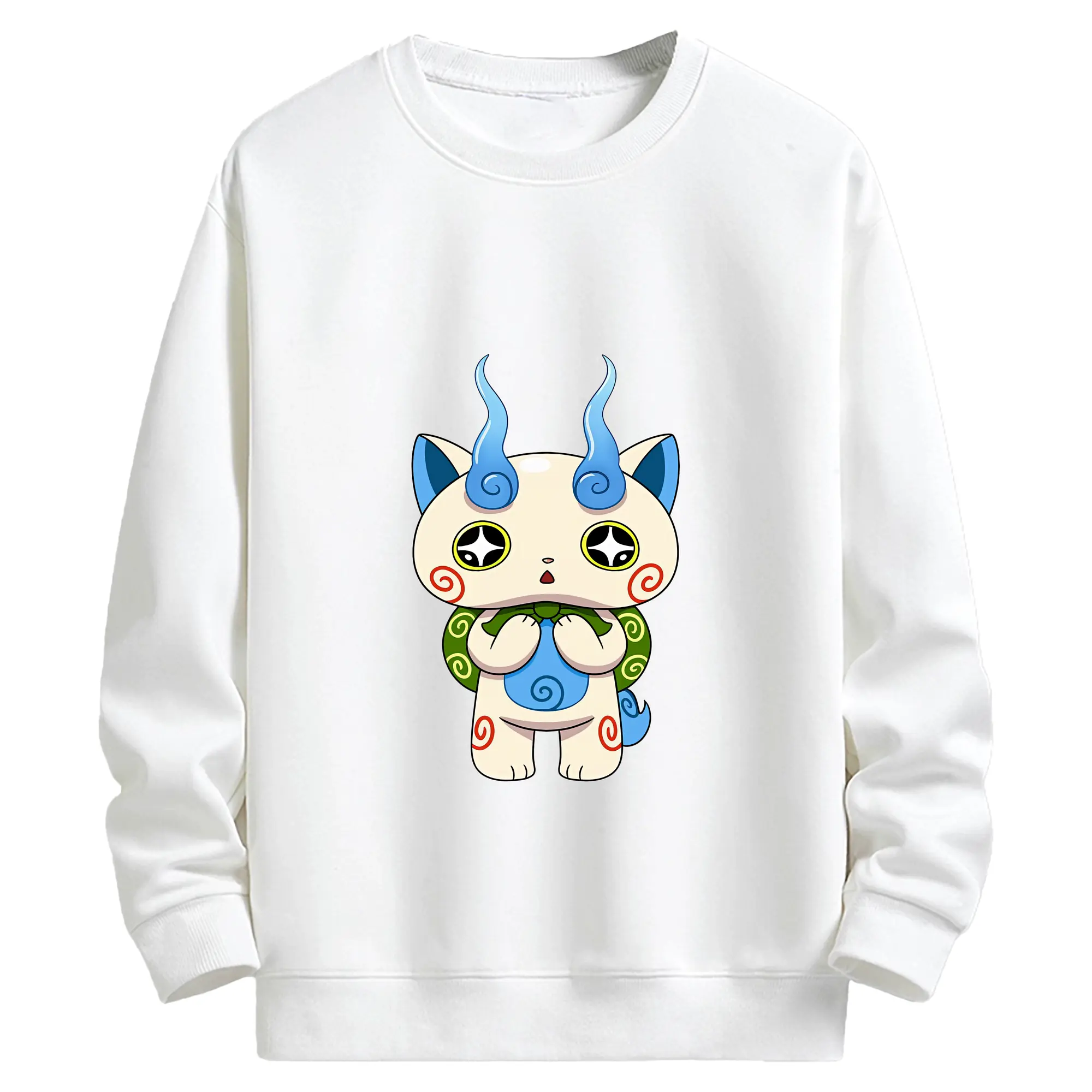 妖怪ウォッチ グッズ,コマさん - キッズ クルーネックスウェットシャツ ・ フロントプリント ・ 綿80％ ポリエステル20％ ・ 快適 通学 スポーツ 日常使い お散歩用