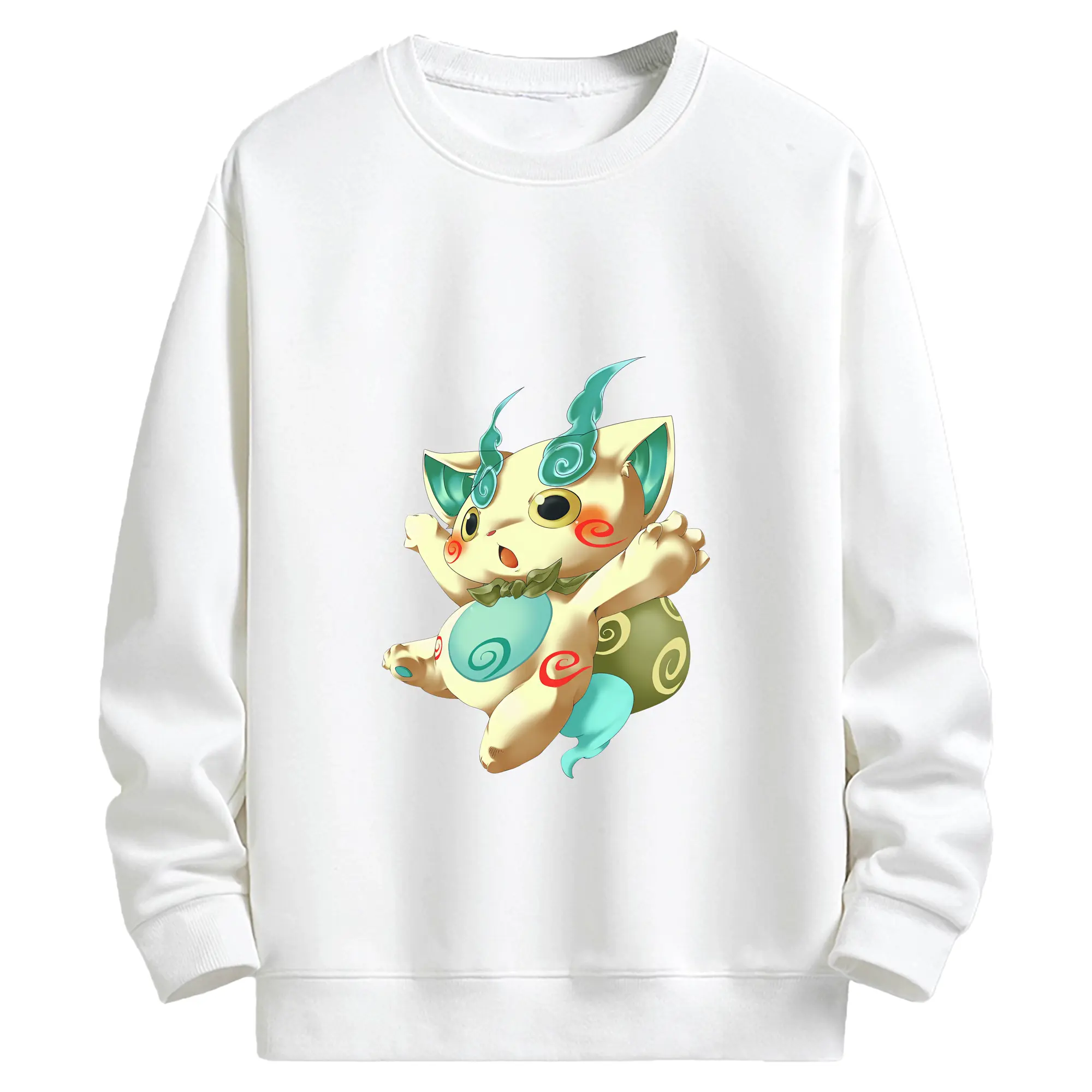 妖怪ウォッチ グッズ,コマさん - キッズ クルーネックスウェットシャツ ・ フロントプリント ・ 綿80％ ポリエステル20％ ・ 快適 通学 スポーツ 日常使い お散歩用