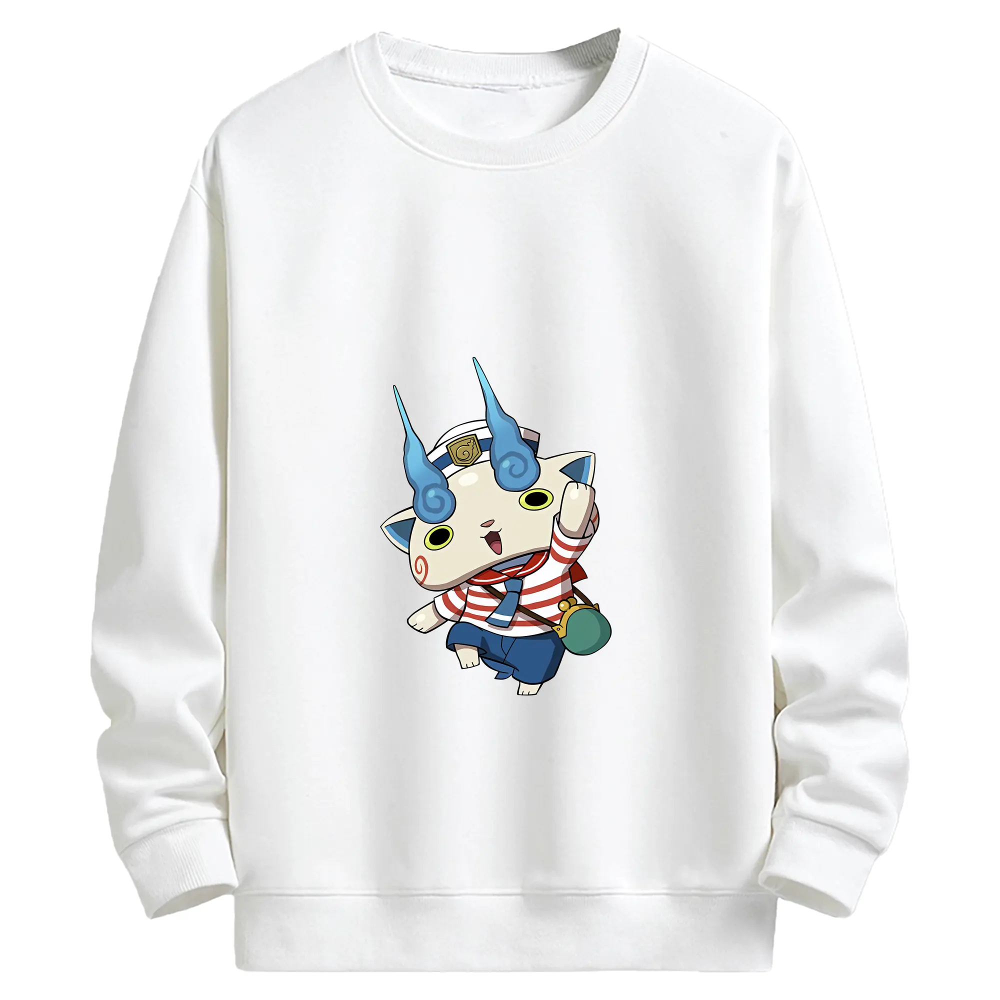 妖怪ウォッチ グッズ,コマさん - キッズ クルーネックスウェットシャツ ・ フロントプリント ・ 綿80％ ポリエステル20％ ・ 快適 通学 スポーツ 日常使い お散歩用