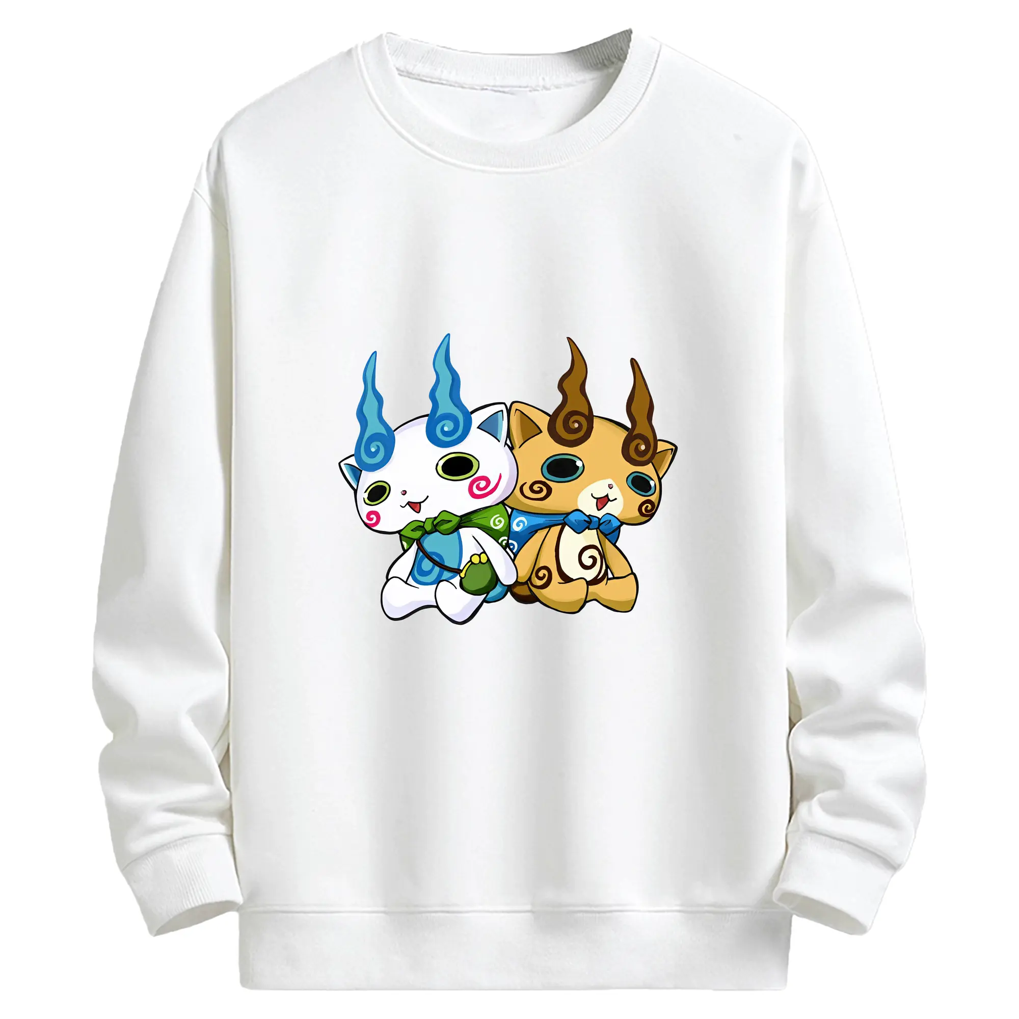 妖怪ウォッチ グッズ,コマさん - キッズ クルーネックスウェットシャツ ・ フロントプリント ・ 綿80％ ポリエステル20％ ・ 快適 通学 スポーツ 日常使い お散歩用