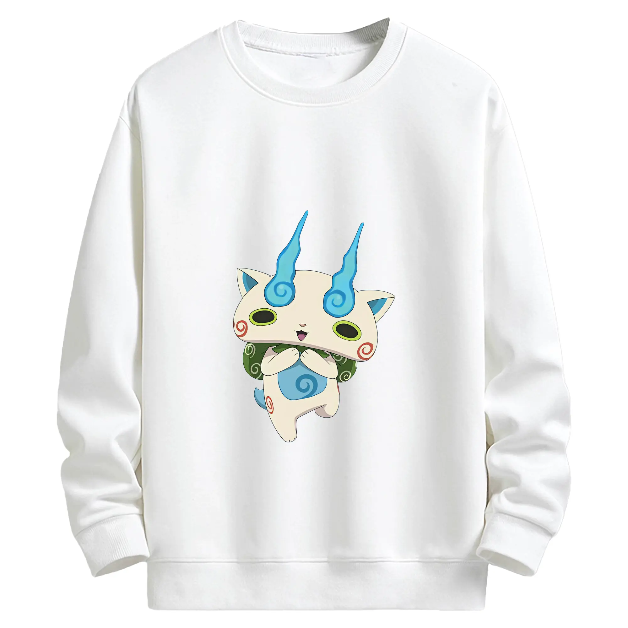 妖怪ウォッチ グッズ,コマさん - キッズ クルーネックスウェットシャツ ・ フロントプリント ・ 綿80％ ポリエステル20％ ・ 快適 通学 スポーツ 日常使い お散歩用