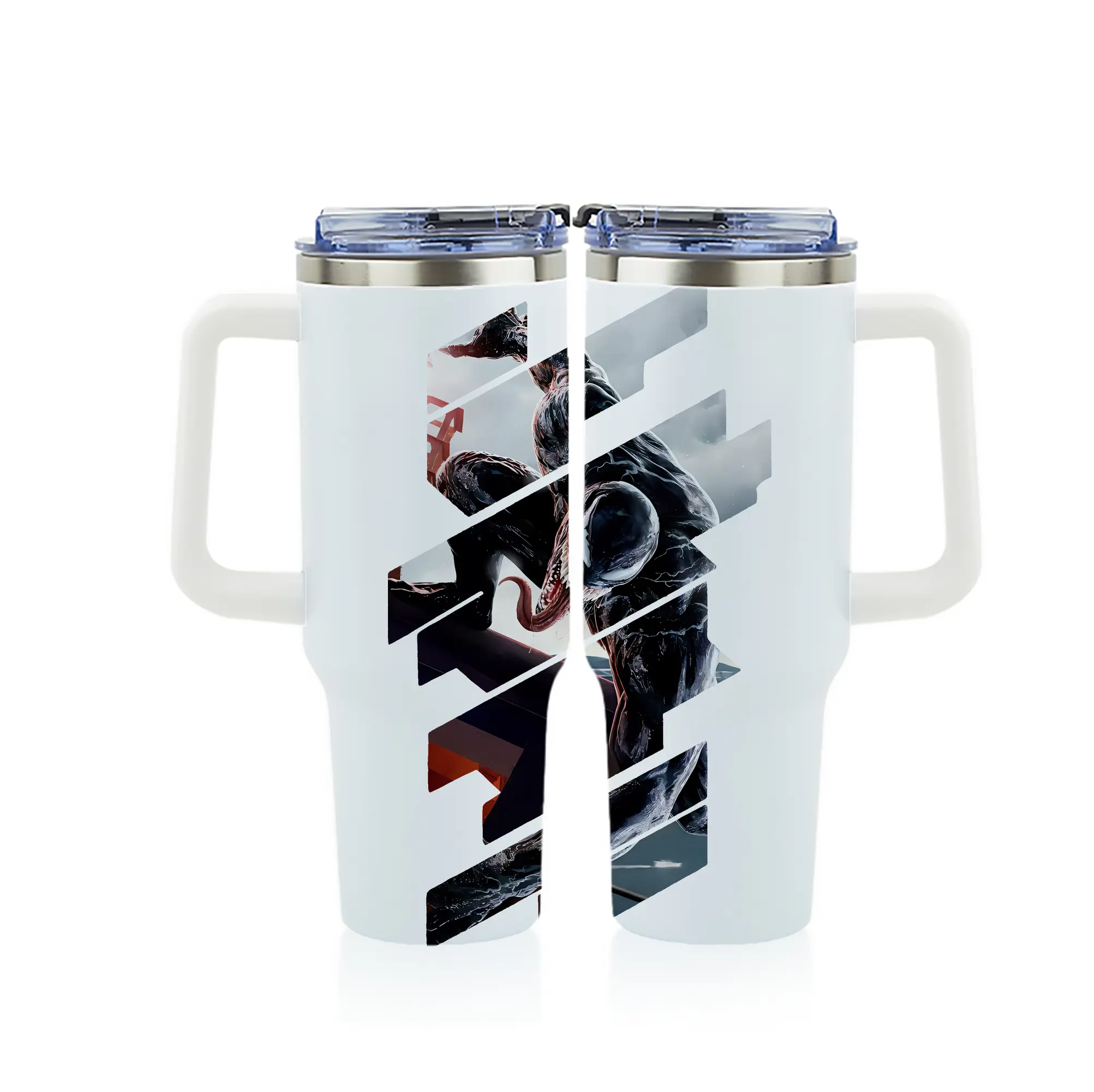 ヴェノム グッズ,ヴェノム - 1200mL フルプリント車用タンブラー ・ 304ステンレス 内側 ・ 201ステンレス 外側 ・ 保温 保冷 ・ 通勤 ドライブ アウトドア用