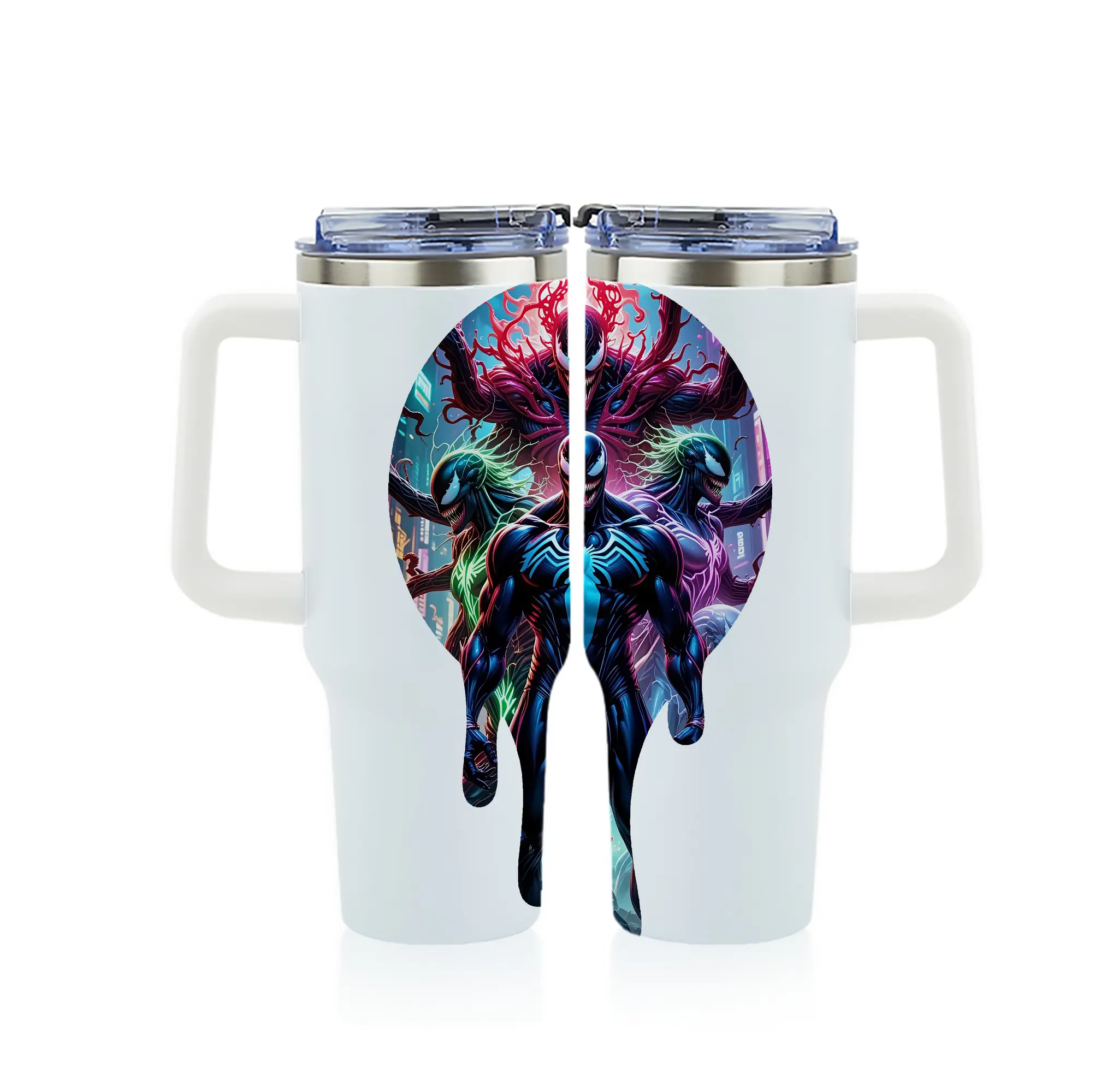 ヴェノム グッズ,ヴェノム - 1200mL フルプリント車用タンブラー ・ 304ステンレス 内側 ・ 201ステンレス 外側 ・ 保温 保冷 ・ 通勤 ドライブ アウトドア用