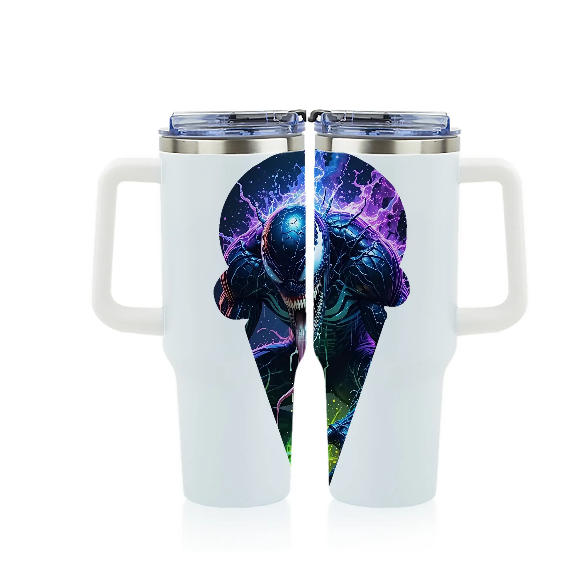 ヴェノム グッズ,ヴェノム - 1200mL フルプリント車用タンブラー ・ 304ステンレス 内側 ・ 201ステンレス 外側 ・ 保温 保冷 ・ 通勤 ドライブ アウトドア用