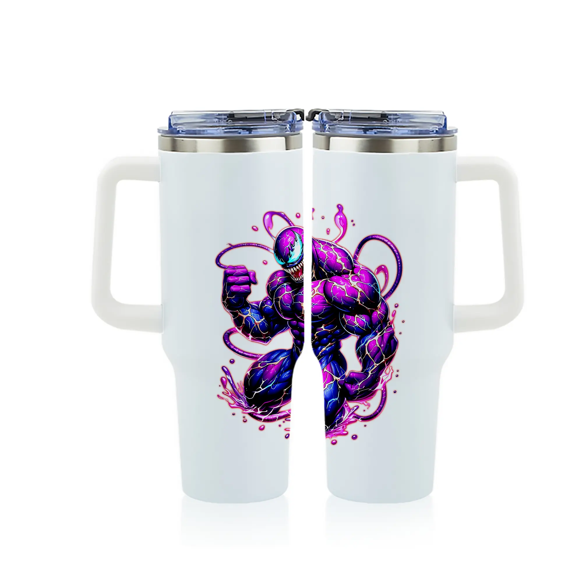 ヴェノム グッズ,ヴェノム - 1200mL フルプリント車用タンブラー ・ 304ステンレス 内側 ・ 201ステンレス 外側 ・ 保温 保冷 ・ 通勤 ドライブ アウトドア用