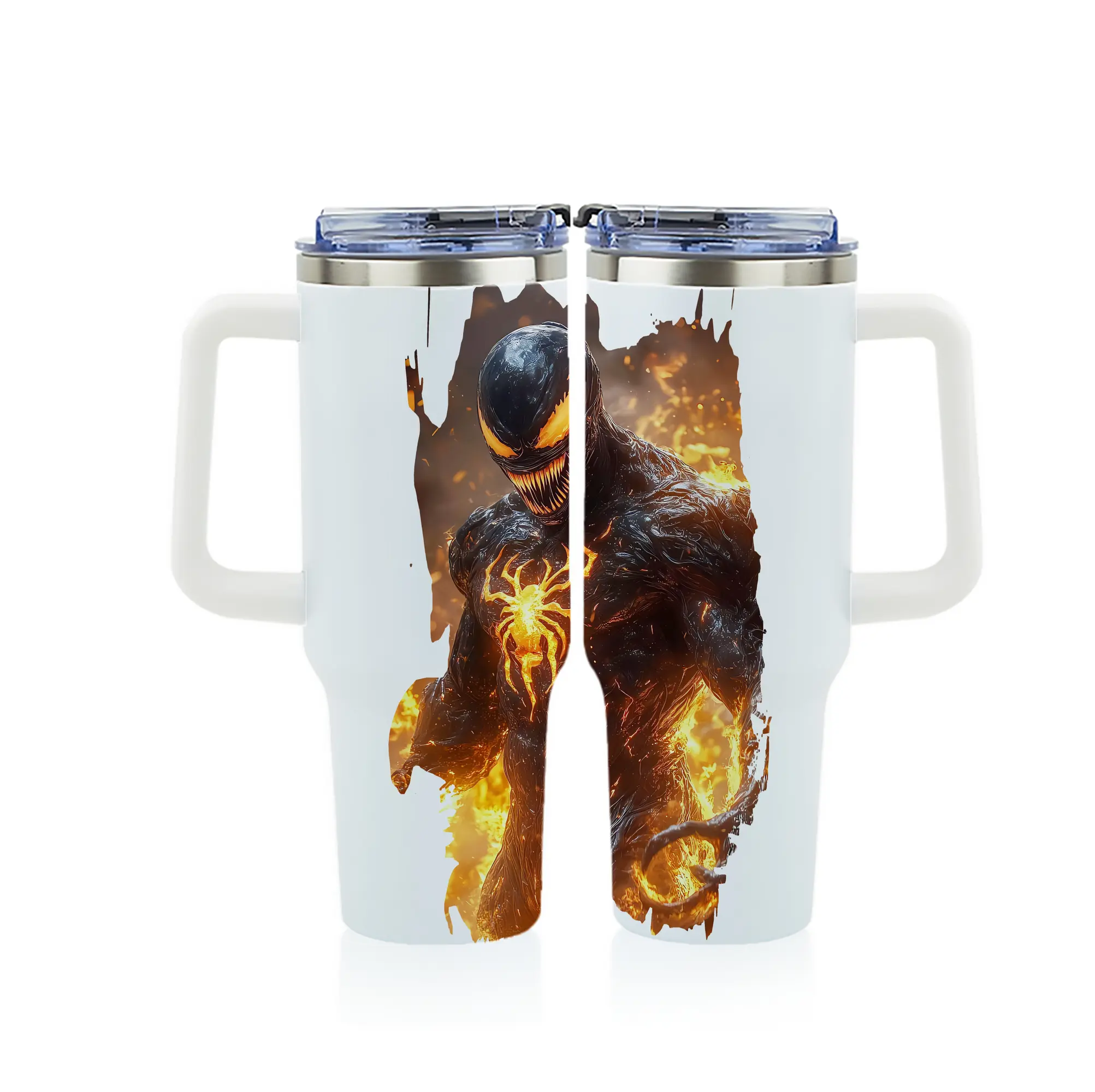 ヴェノム グッズ,ヴェノム - 1200mL フルプリント車用タンブラー ・ 304ステンレス 内側 ・ 201ステンレス 外側 ・ 保温 保冷 ・ 通勤 ドライブ アウトドア用