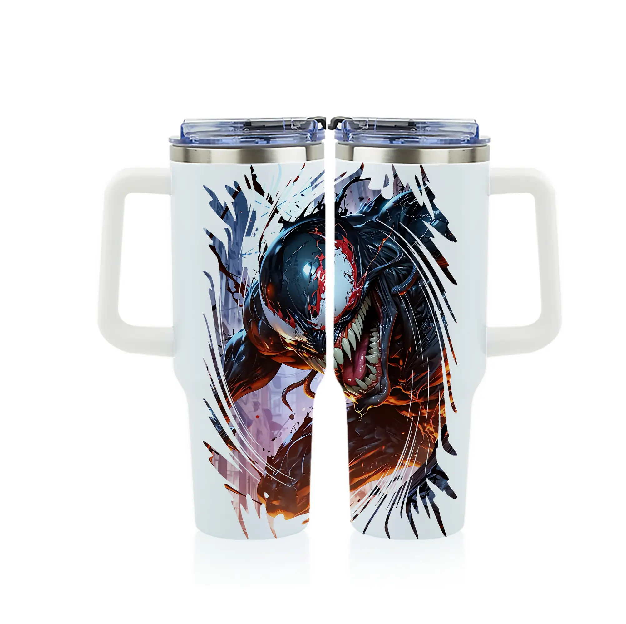 ヴェノム グッズ,ヴェノム - 1200mL フルプリント車用タンブラー ・ 304ステンレス 内側 ・ 201ステンレス 外側 ・ 保温 保冷 ・ 通勤 ドライブ アウトドア用