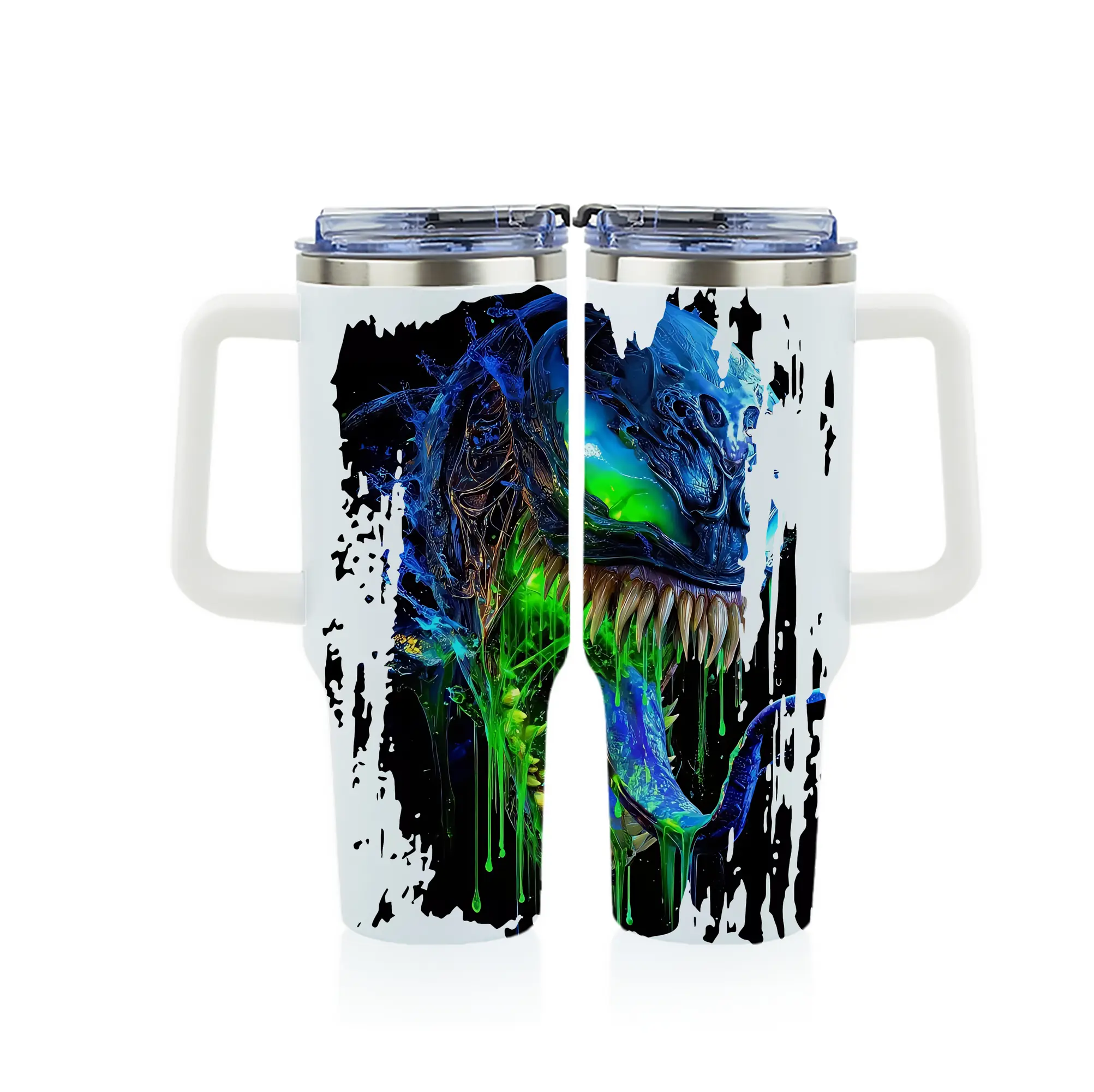 ヴェノム グッズ,ヴェノム - 1200mL フルプリント車用タンブラー ・ 304ステンレス 内側 ・ 201ステンレス 外側 ・ 保温 保冷 ・ 通勤 ドライブ アウトドア用