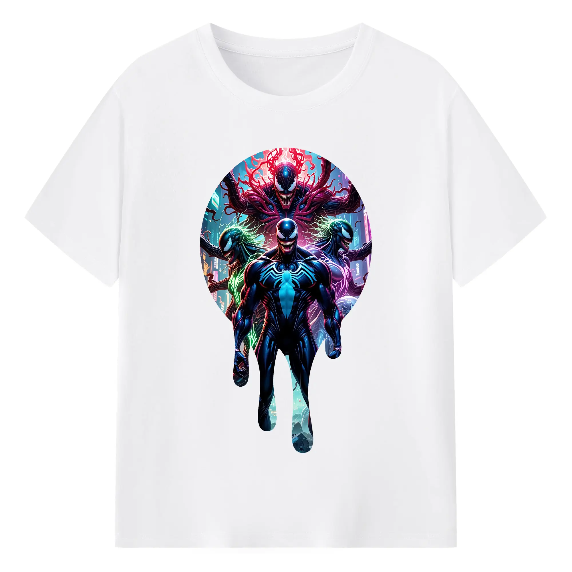 ヴェノム グッズ,ヴェノム - 綿100％ 半袖Tシャツ ・ フロントプリント ・ 快適 通気性 ・ 日常使い 散歩 スポーツ用