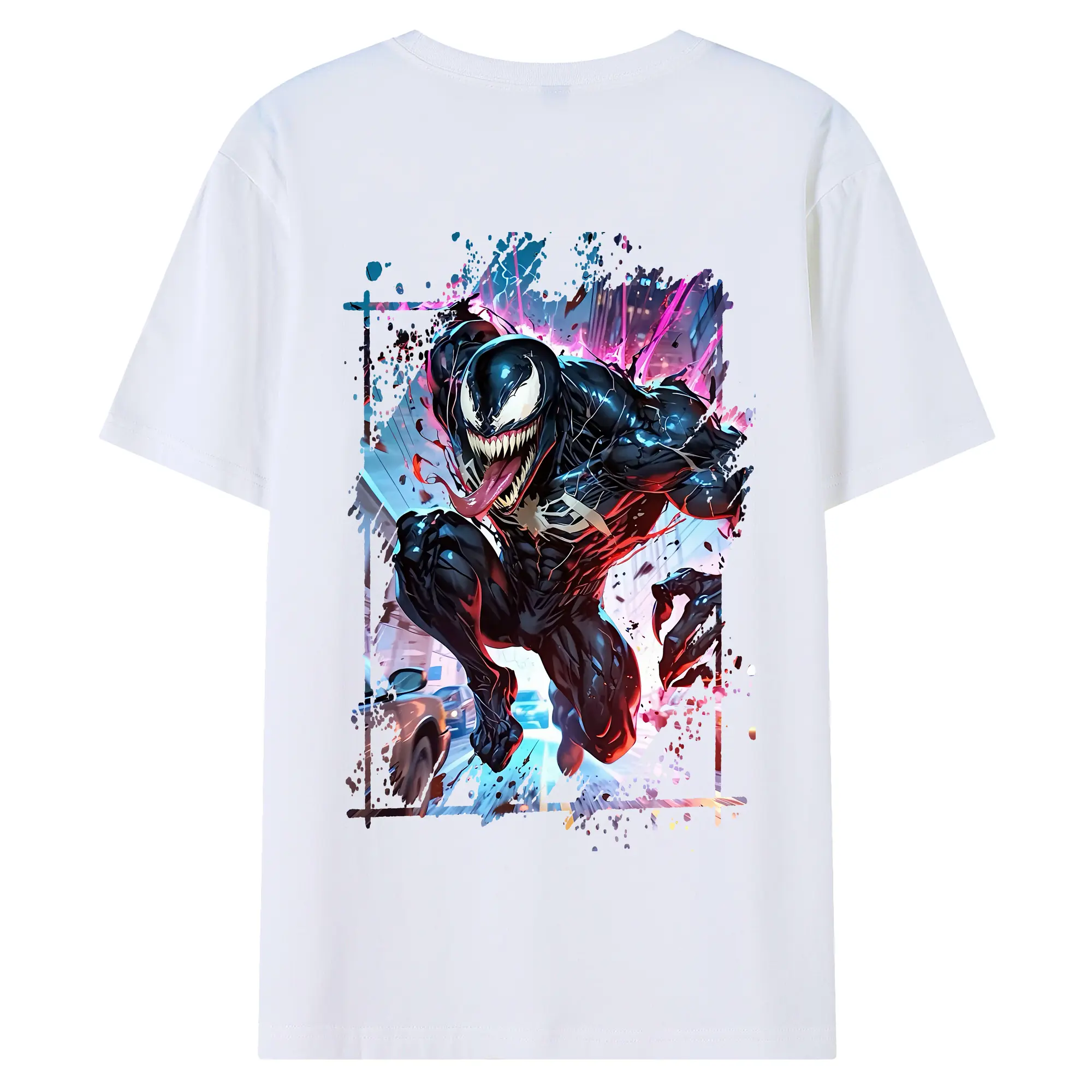 ヴェノム グッズ,ヴェノム - 綿100％ 半袖Tシャツ ・ バックプリント ・ 快適 通気性 ・ 日常使い 散歩 スポーツ用