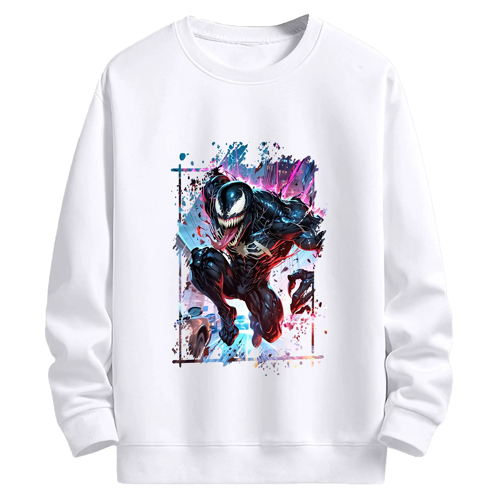 ヴェノム グッズ,ヴェノム - 高品質 クルーネック スウェット ・ コットン59％ ポリエステル41％ ・ ユニセックス 長袖 トレーナー ・ カジュアル デイリー スポーツ 散歩用