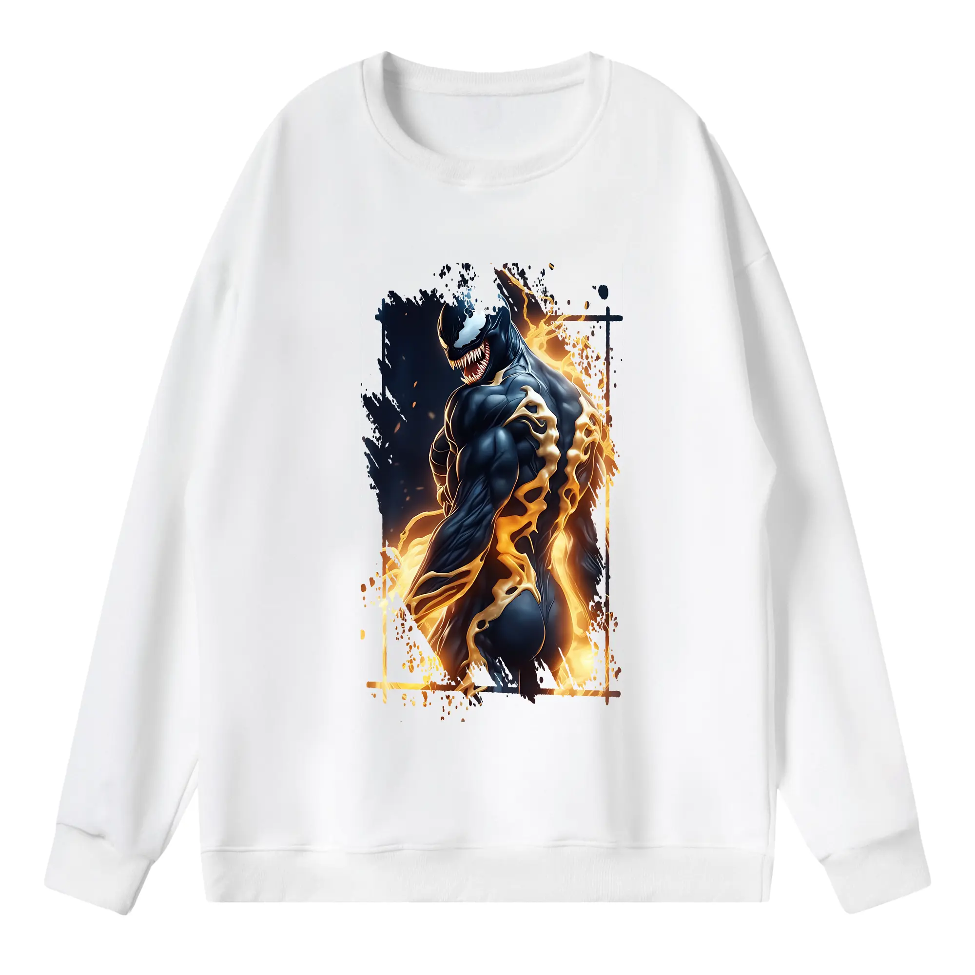 ヴェノム グッズ,ヴェノム - 薄手 クルーネック スウェット 裏毛260g · ポリエステル 春秋向け カジュアル 男女兼用 · トレーナー デイリー スポーツ 散歩に最適