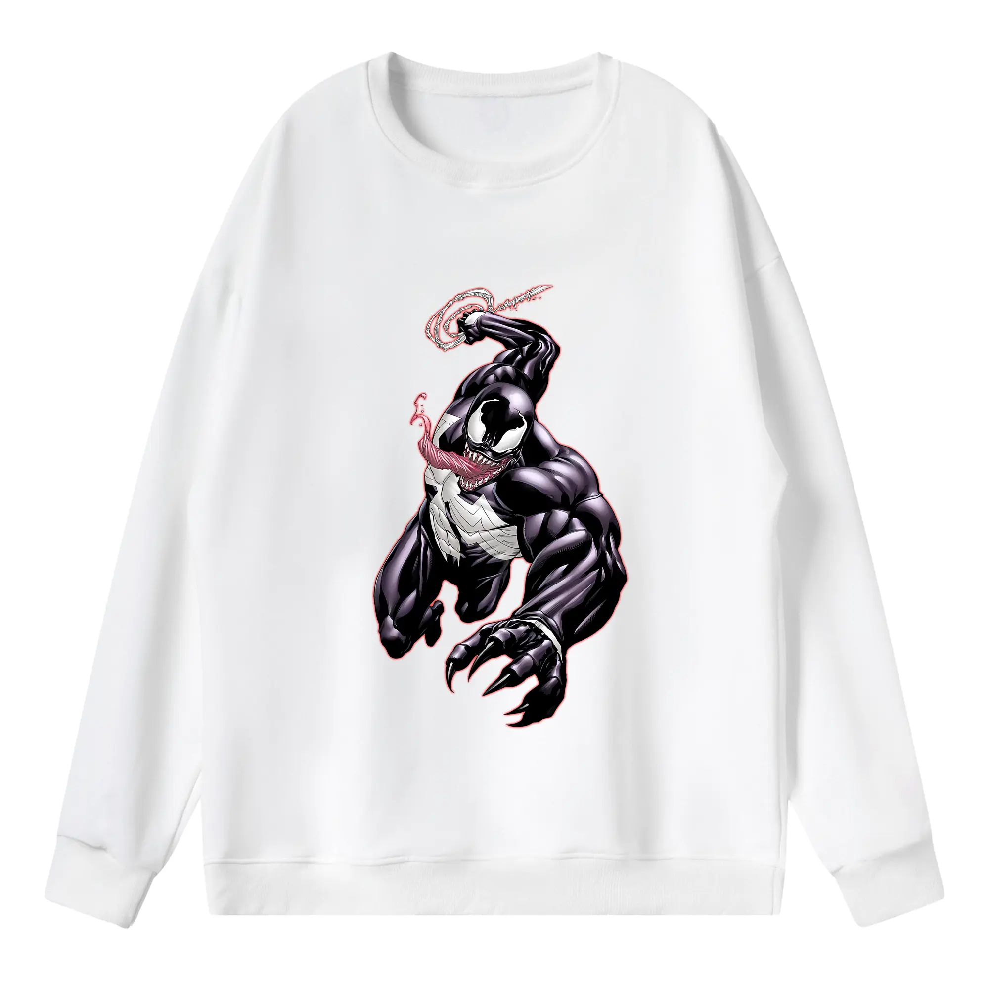 ヴェノム グッズ,ヴェノム - 薄手 クルーネック スウェット 裏毛260g · ポリエステル 春秋向け カジュアル 男女兼用 · トレーナー デイリー スポーツ 散歩に最適