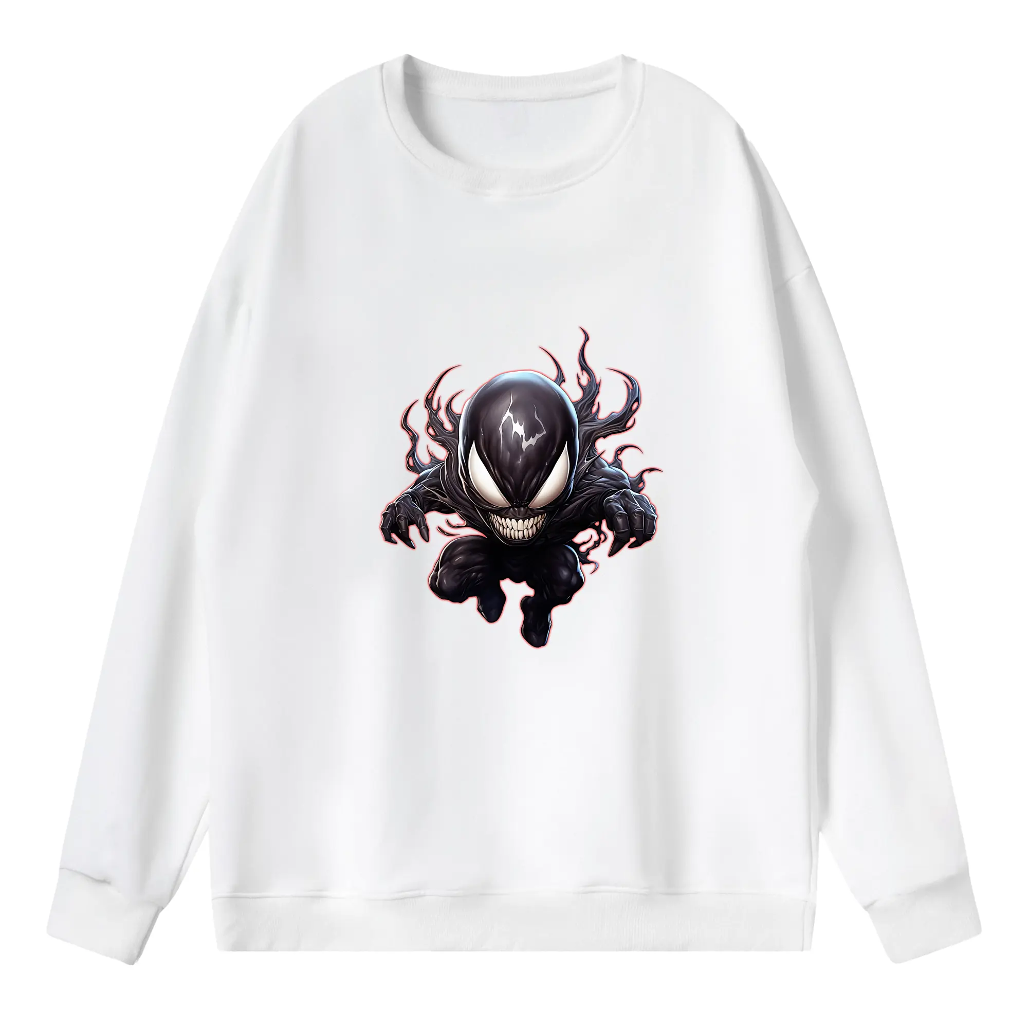 ヴェノム グッズ,ヴェノム - 薄手 クルーネック スウェット 裏毛260g · ポリエステル 春秋向け カジュアル 男女兼用 · トレーナー デイリー スポーツ 散歩に最適