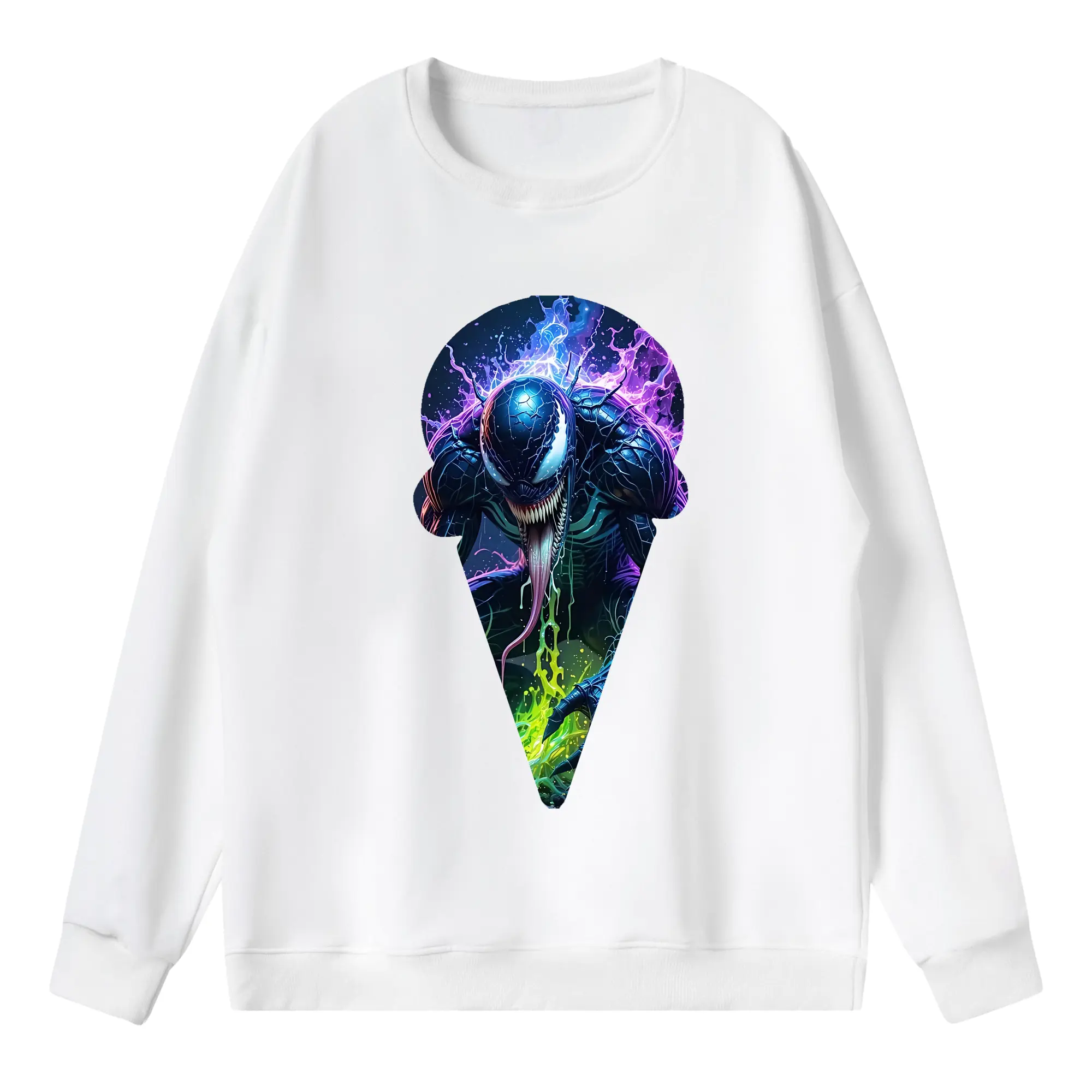 ヴェノム グッズ,ヴェノム - 薄手 クルーネック スウェット 裏毛260g · ポリエステル 春秋向け カジュアル 男女兼用 · トレーナー デイリー スポーツ 散歩に最適