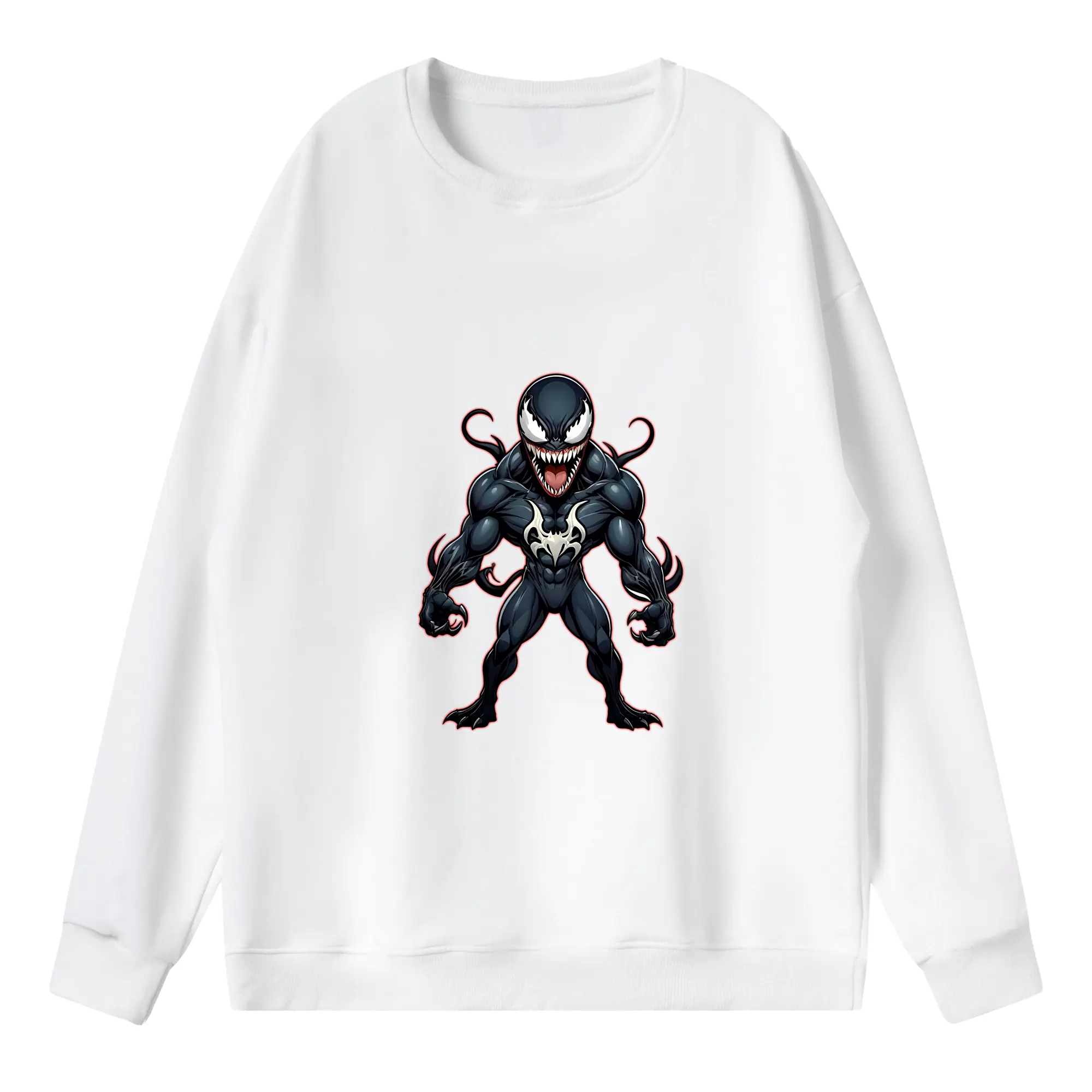 ヴェノム グッズ,ヴェノム - 薄手 クルーネック スウェット 裏毛260g · ポリエステル 春秋向け カジュアル 男女兼用 · トレーナー デイリー スポーツ 散歩に最適