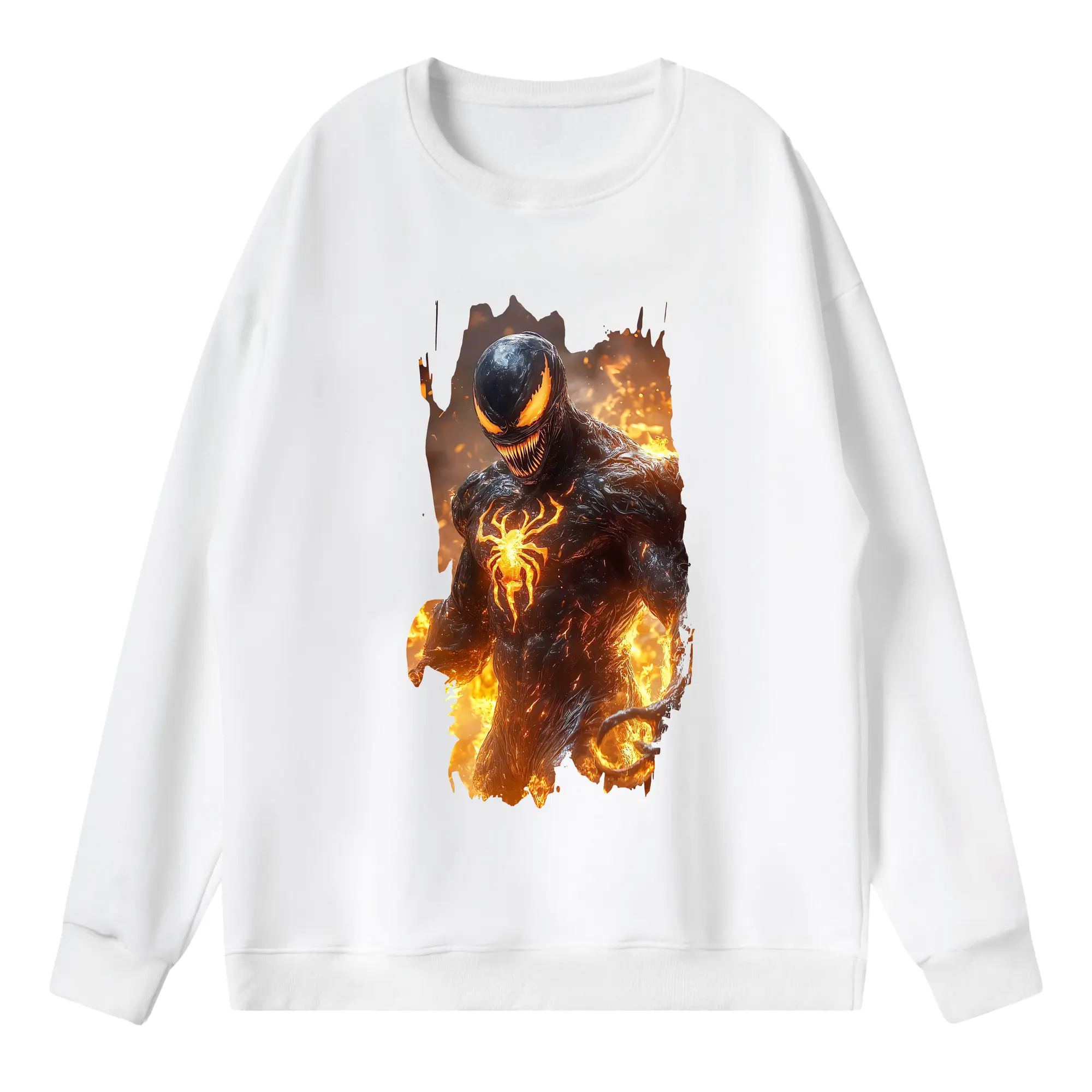 ヴェノム グッズ,ヴェノム - 薄手 クルーネック スウェット 裏毛260g · ポリエステル 春秋向け カジュアル 男女兼用 · トレーナー デイリー スポーツ 散歩に最適