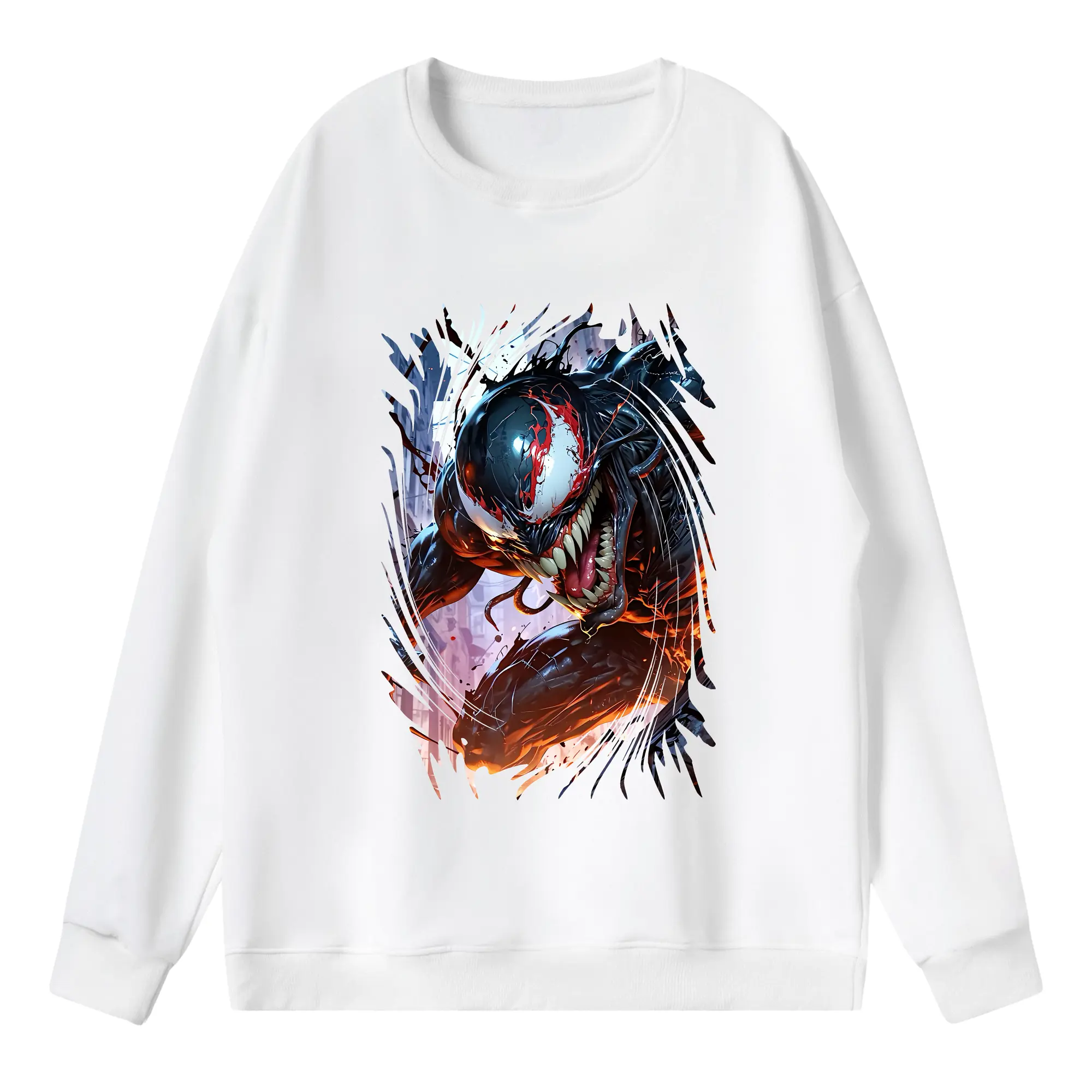 ヴェノム グッズ,ヴェノム - 薄手 クルーネック スウェット 裏毛260g · ポリエステル 春秋向け カジュアル 男女兼用 · トレーナー デイリー スポーツ 散歩に最適