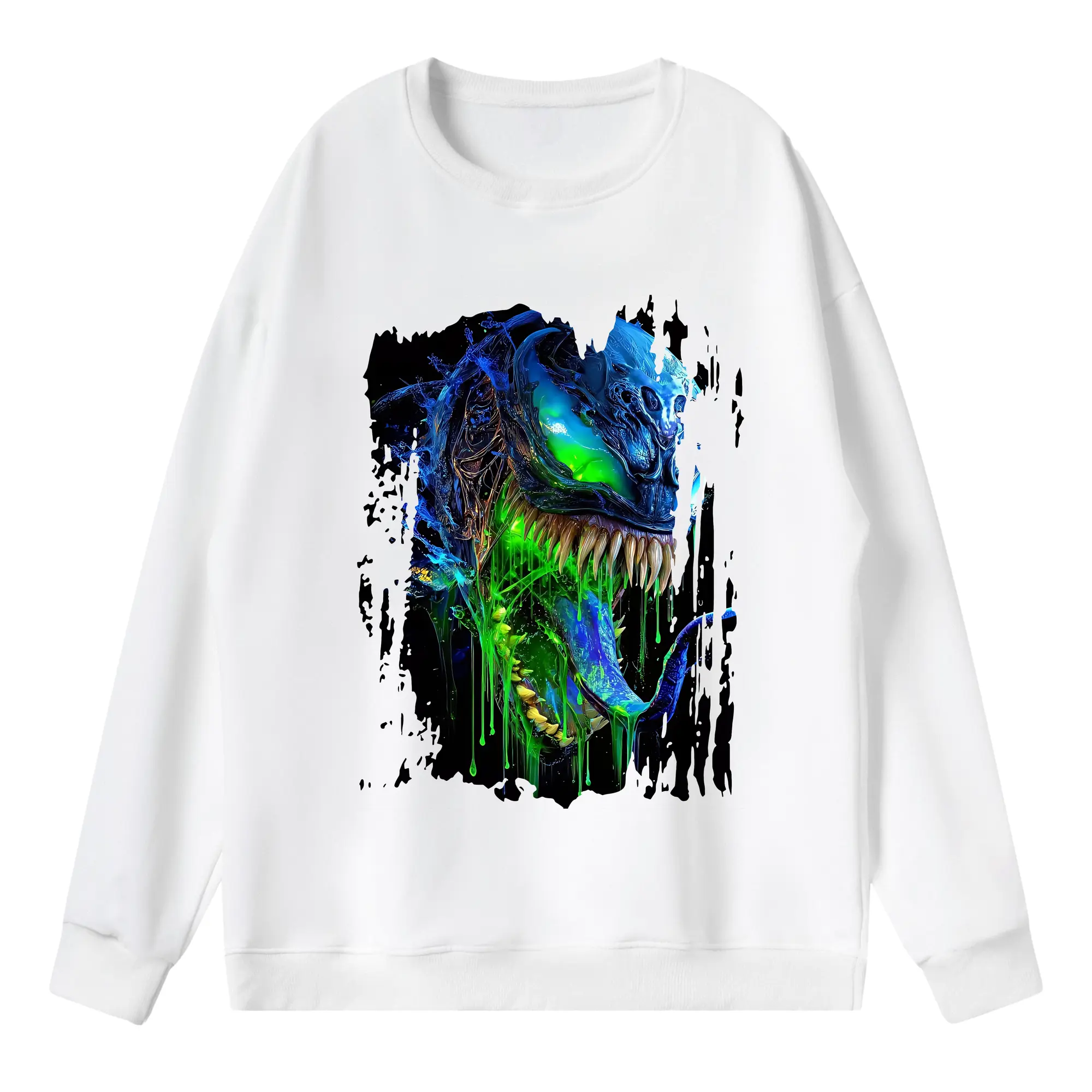 ヴェノム グッズ,ヴェノム - 薄手 クルーネック スウェット 裏毛260g · ポリエステル 春秋向け カジュアル 男女兼用 · トレーナー デイリー スポーツ 散歩に最適