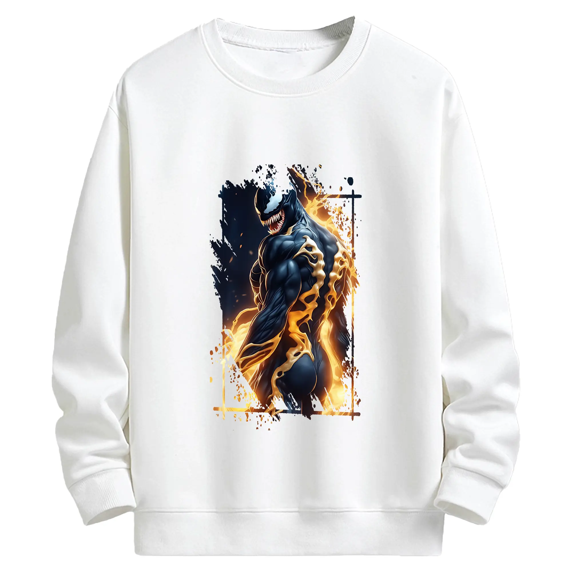 ヴェノム グッズ,ヴェノム - キッズ クルーネックスウェットシャツ ・ フロントプリント ・ 綿80％ ポリエステル20％ ・ 快適 通学 スポーツ 日常使い お散歩用