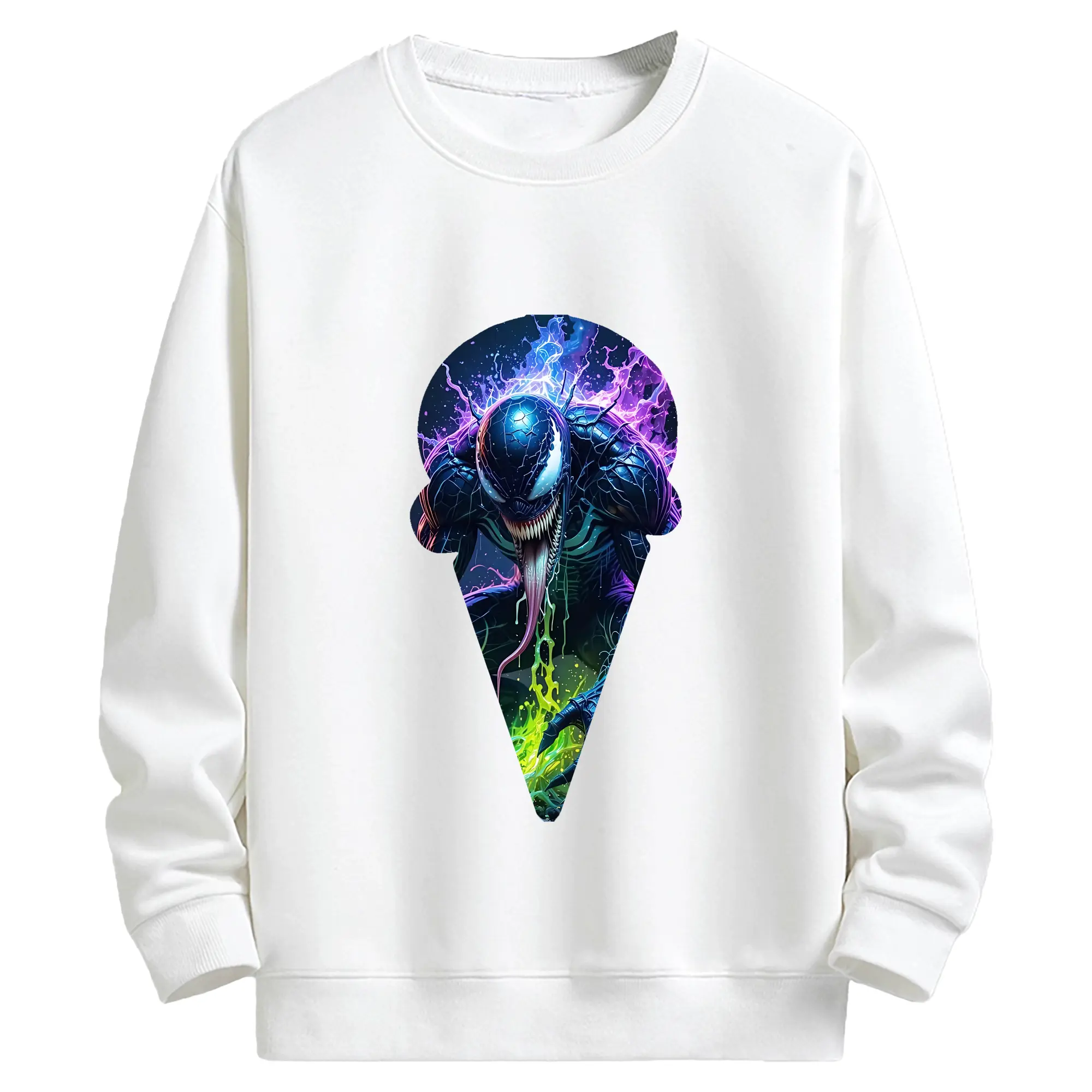 ヴェノム グッズ,ヴェノム - キッズ クルーネックスウェットシャツ ・ フロントプリント ・ 綿80％ ポリエステル20％ ・ 快適 通学 スポーツ 日常使い お散歩用