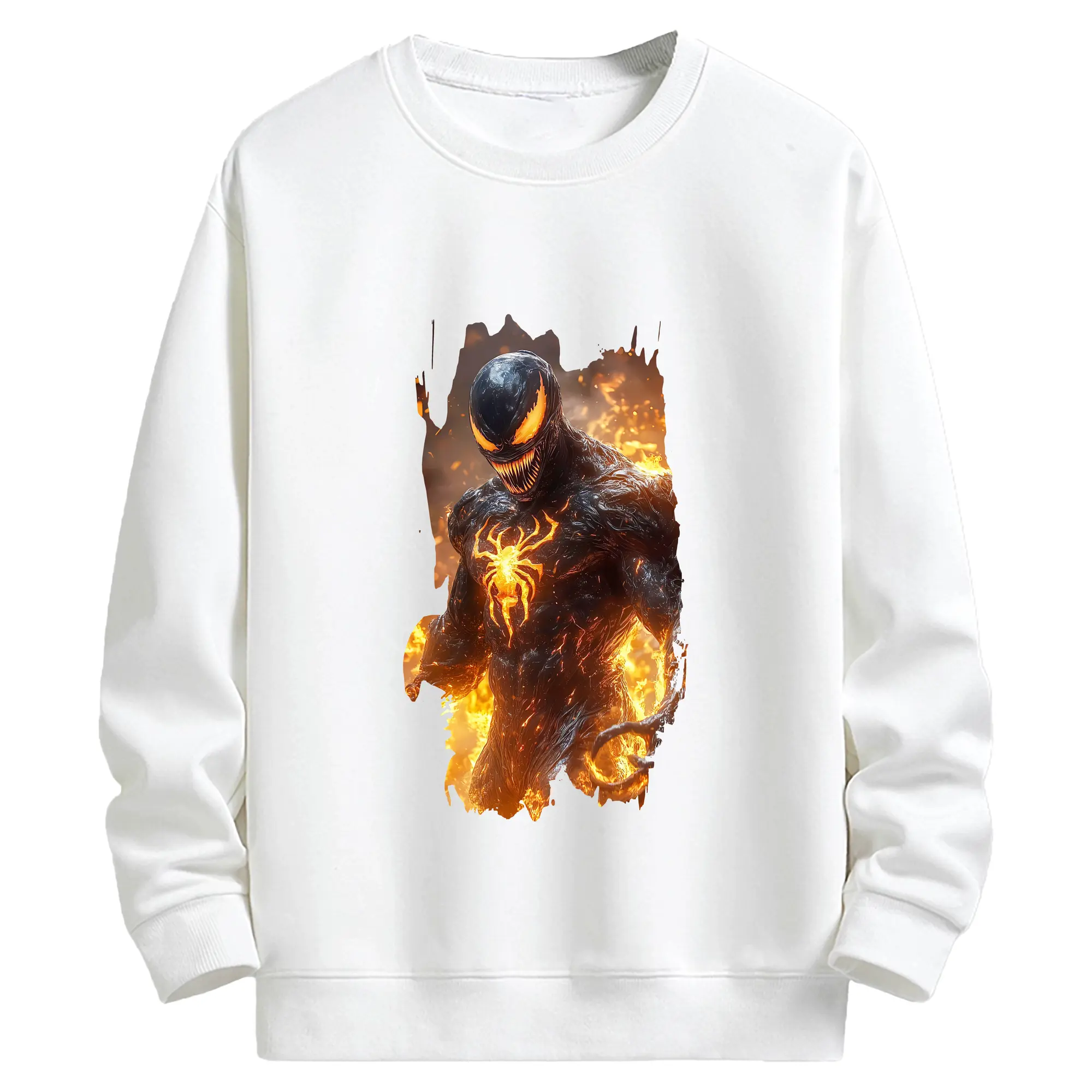 ヴェノム グッズ,ヴェノム - キッズ クルーネックスウェットシャツ ・ フロントプリント ・ 綿80％ ポリエステル20％ ・ 快適 通学 スポーツ 日常使い お散歩用