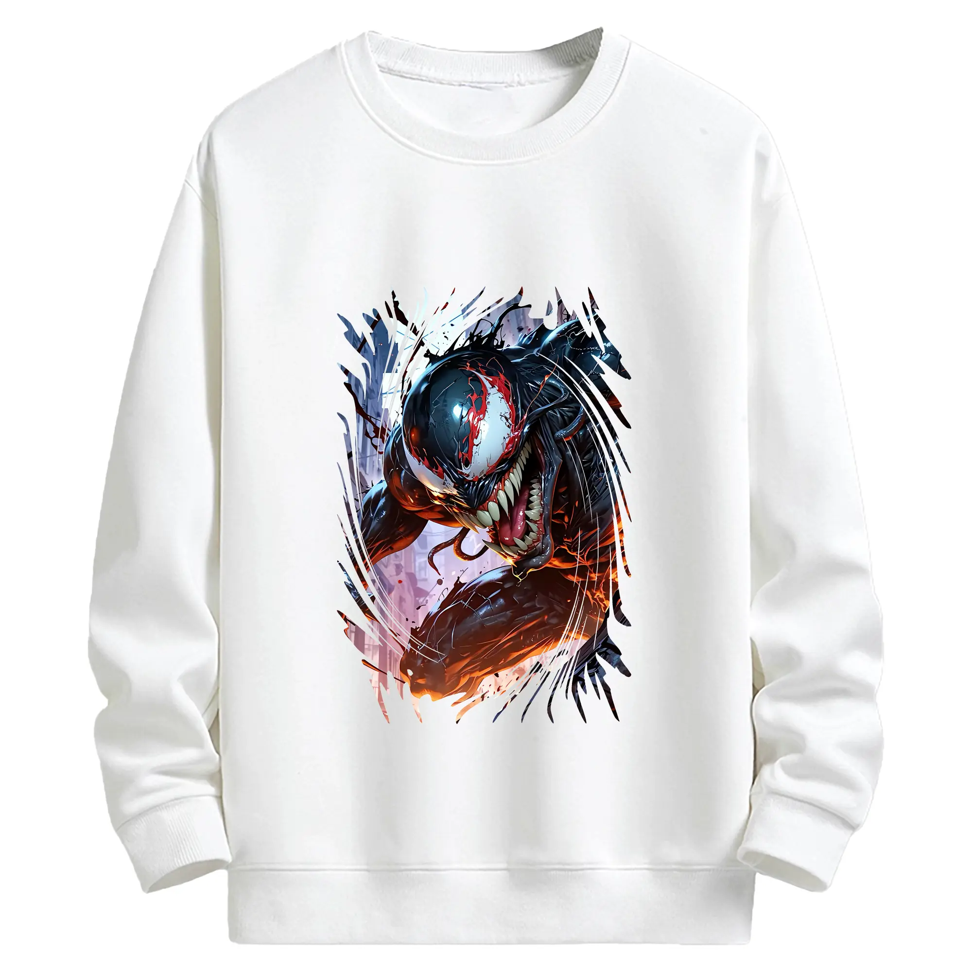 ヴェノム グッズ,ヴェノム - キッズ クルーネックスウェットシャツ ・ フロントプリント ・ 綿80％ ポリエステル20％ ・ 快適 通学 スポーツ 日常使い お散歩用