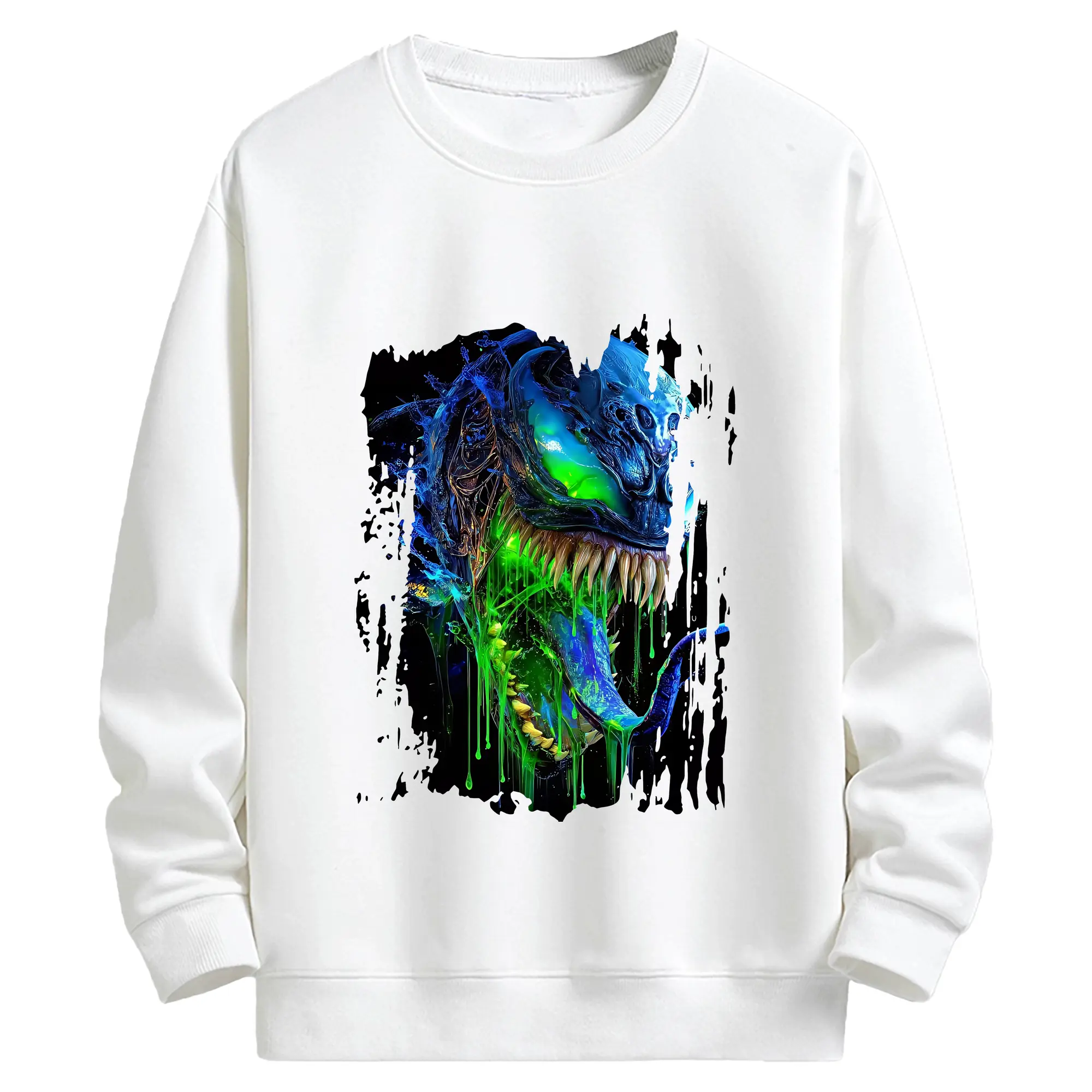 ヴェノム グッズ,ヴェノム - キッズ クルーネックスウェットシャツ ・ フロントプリント ・ 綿80％ ポリエステル20％ ・ 快適 通学 スポーツ 日常使い お散歩用