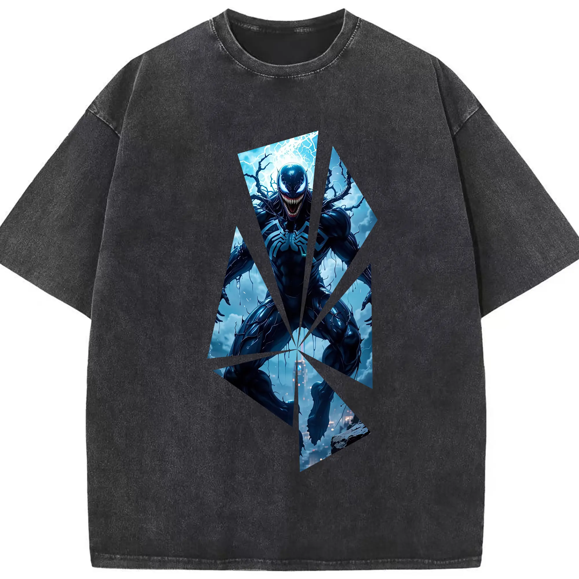 ヴェノム グッズ,ヴェノム - 綿100％ ヴィンテージ風 半袖Tシャツ ・ フロントプリント ・ 柔らか肌触り ・ 通気性 快適 ・ スポーツ カジュアル 外出用