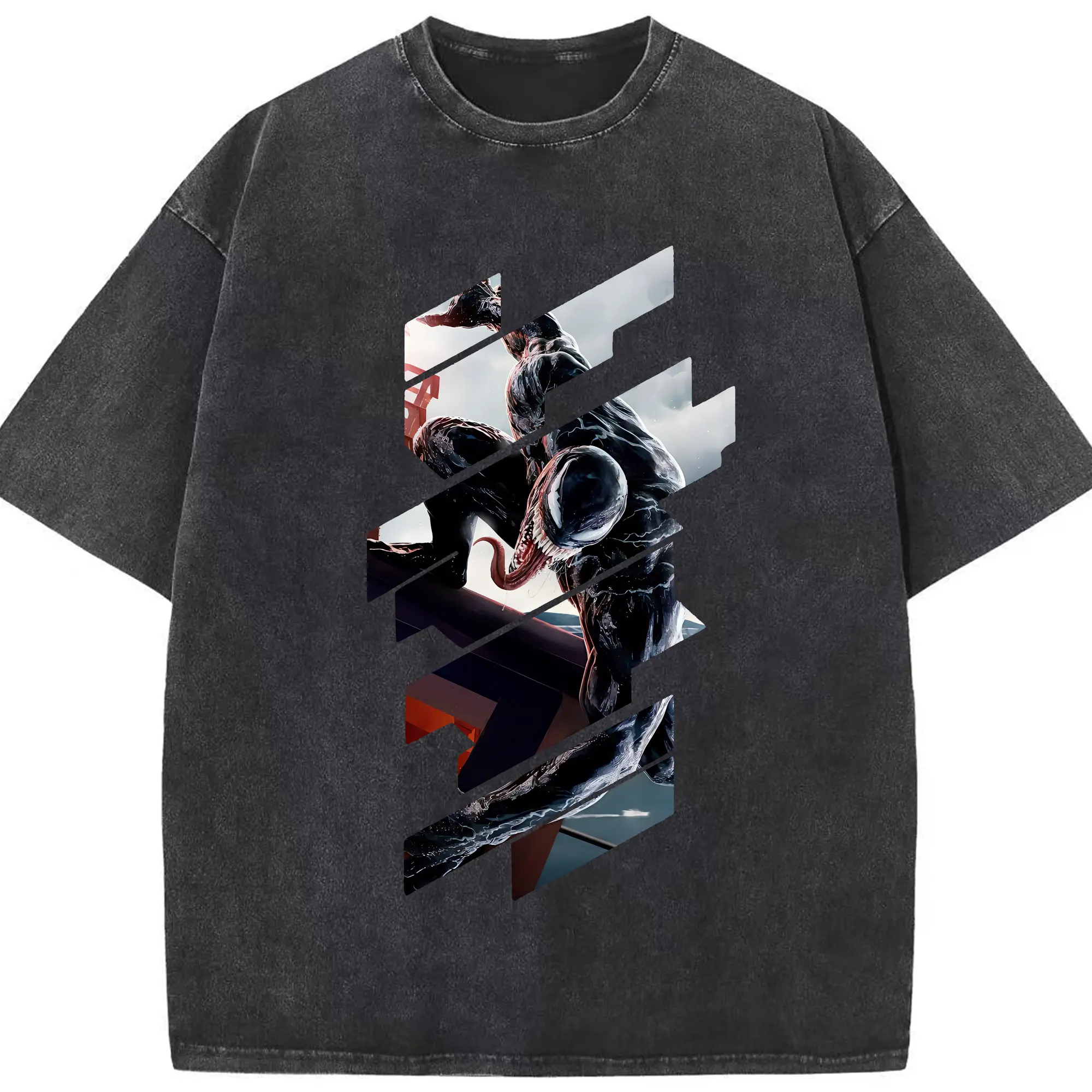 ヴェノム グッズ,ヴェノム - 綿100％ ヴィンテージ風 半袖Tシャツ ・ フロントプリント ・ 柔らか肌触り ・ 通気性 快適 ・ スポーツ カジュアル 外出用