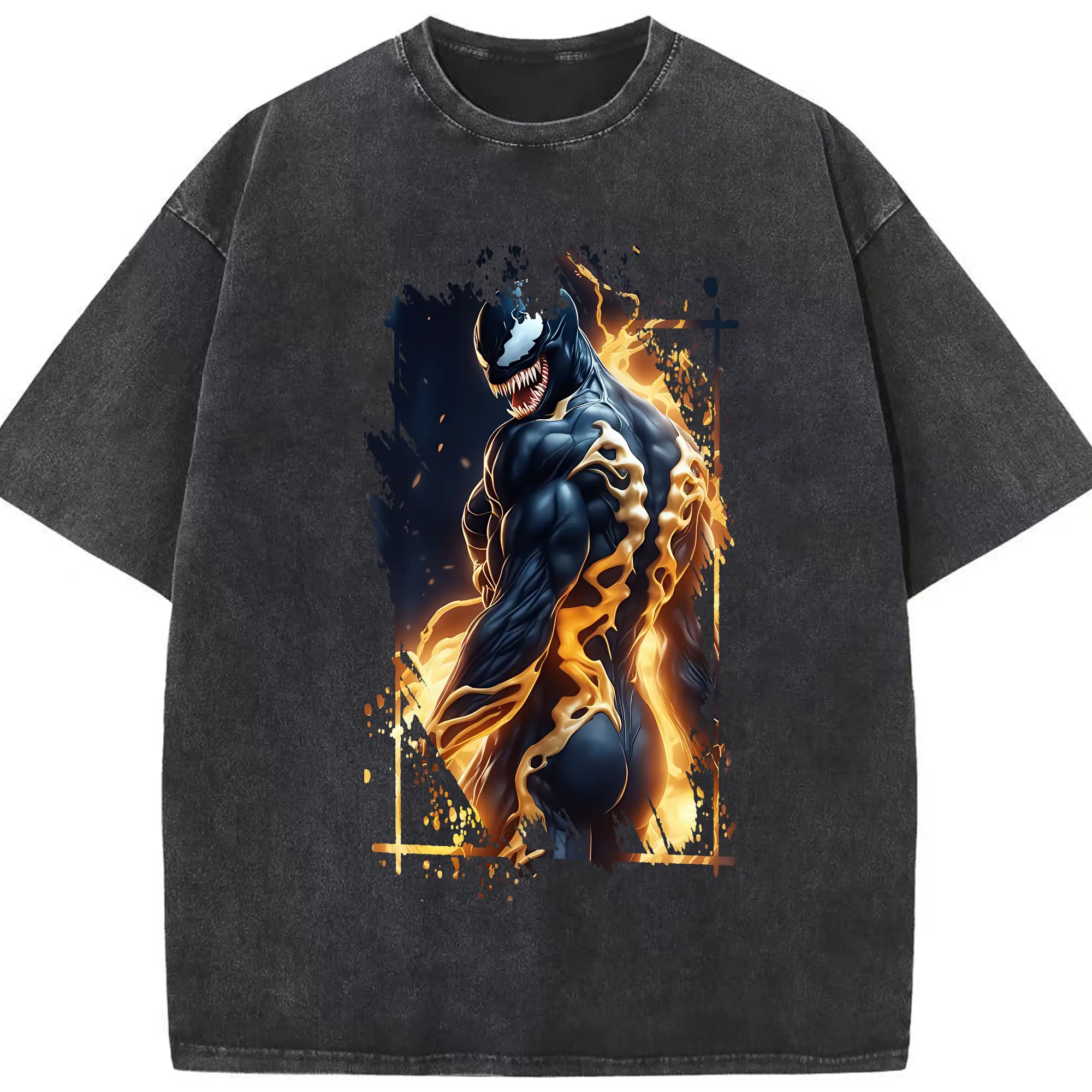 ヴェノム グッズ,ヴェノム - 綿100％ ヴィンテージ風 半袖Tシャツ ・ フロントプリント ・ 柔らか肌触り ・ 通気性 快適 ・ スポーツ カジュアル 外出用