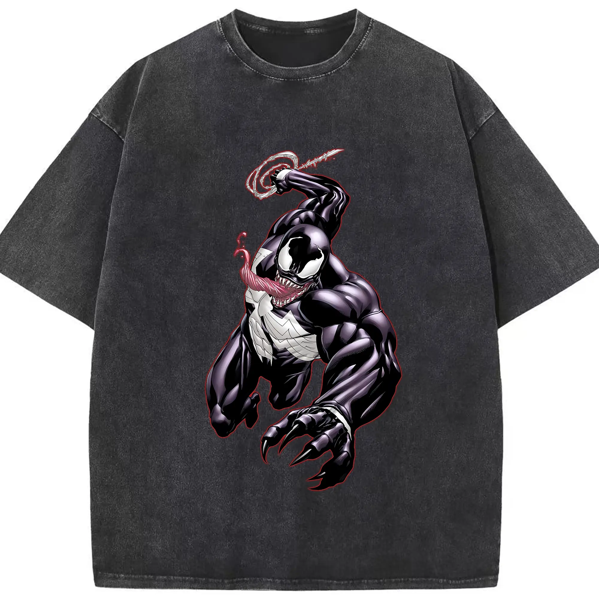 ヴェノム グッズ,ヴェノム - 綿100％ ヴィンテージ風 半袖Tシャツ ・ フロントプリント ・ 柔らか肌触り ・ 通気性 快適 ・ スポーツ カジュアル 外出用