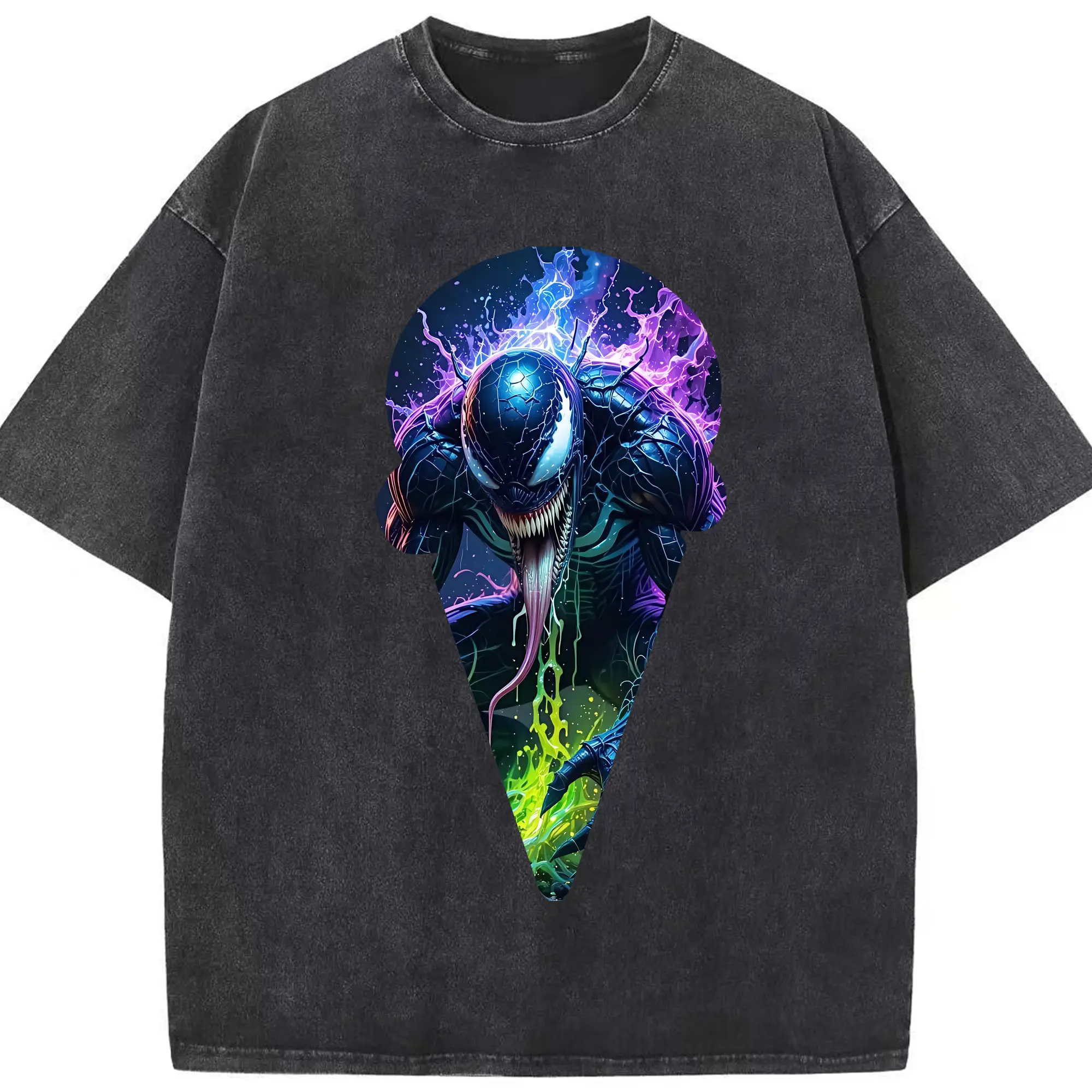 ヴェノム グッズ,ヴェノム - 綿100％ ヴィンテージ風 半袖Tシャツ ・ フロントプリント ・ 柔らか肌触り ・ 通気性 快適 ・ スポーツ カジュアル 外出用