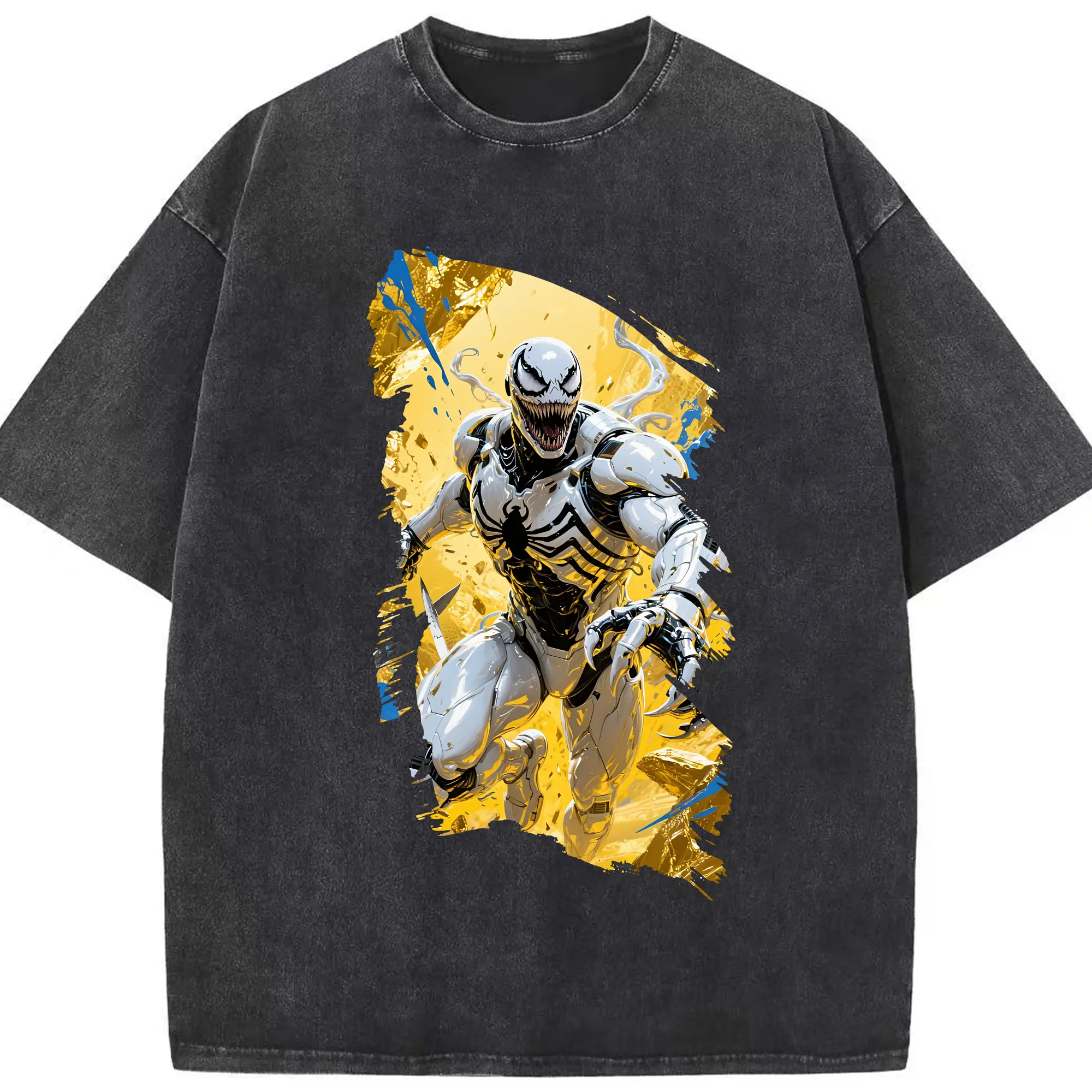 ヴェノム グッズ,ヴェノム - 綿100％ ヴィンテージ風 半袖Tシャツ ・ フロントプリント ・ 柔らか肌触り ・ 通気性 快適 ・ スポーツ カジュアル 外出用