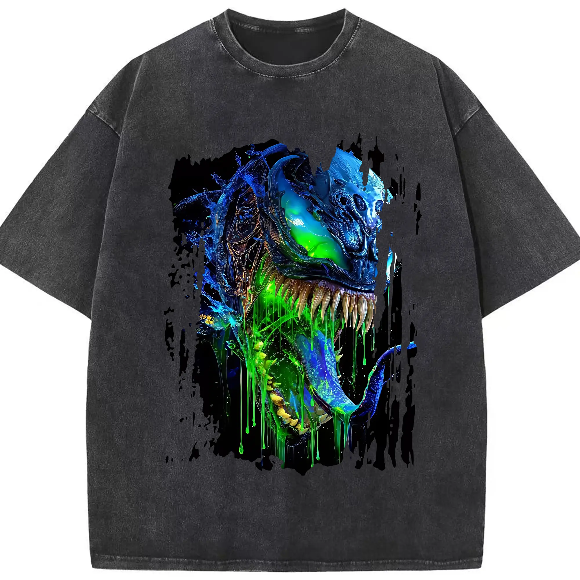 ヴェノム グッズ,ヴェノム - 綿100％ ヴィンテージ風 半袖Tシャツ ・ フロントプリント ・ 柔らか肌触り ・ 通気性 快適 ・ スポーツ カジュアル 外出用