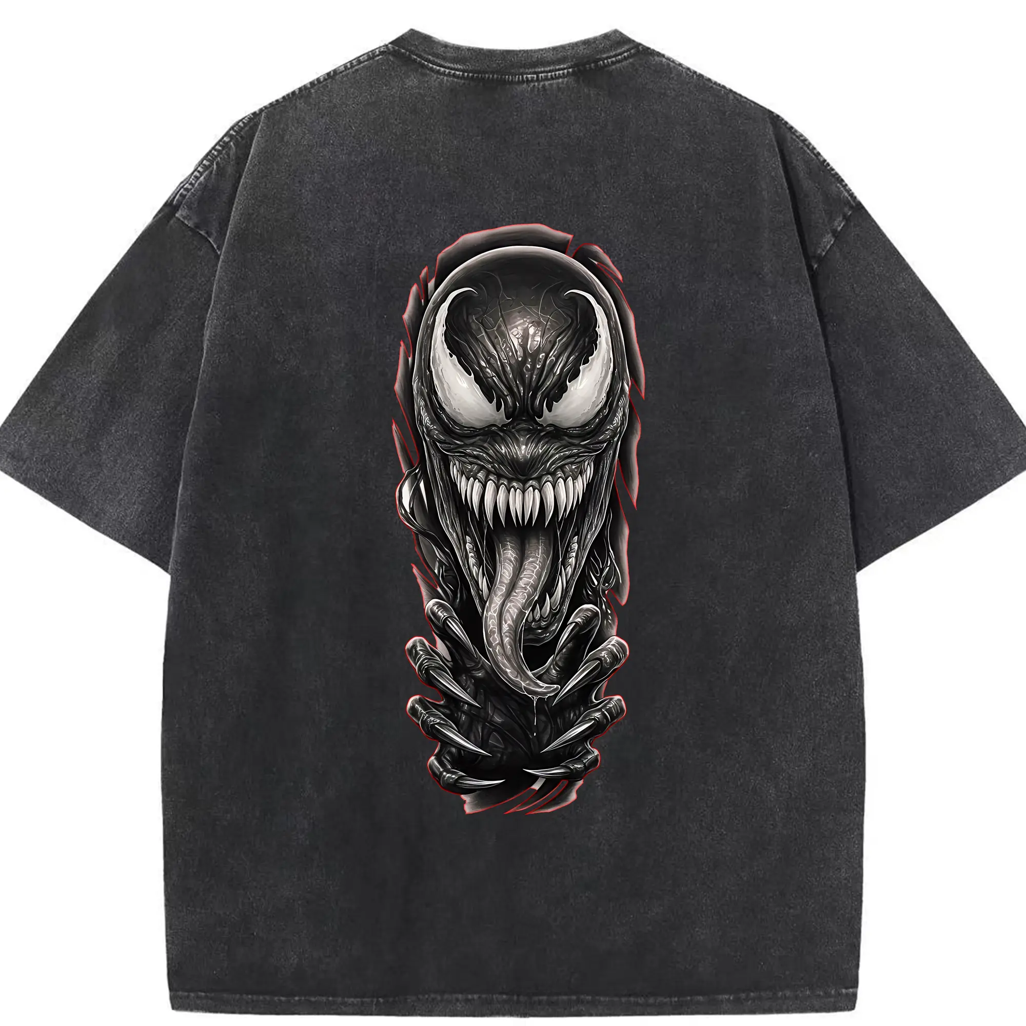 ヴェノム グッズ,ヴェノム - 綿100％ ヴィンテージ風 半袖Tシャツ ・ 背面プリント ・ 柔らか肌触り ・ 通気性 快適 ・ スポーツ カジュアル 外出用