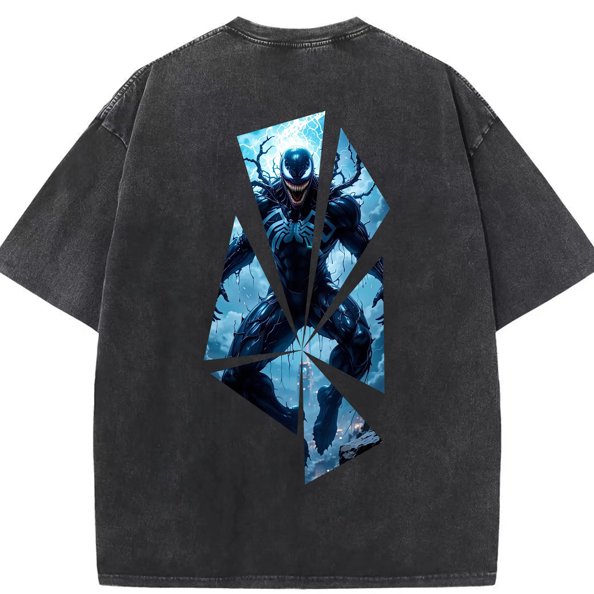 ヴェノム グッズ,ヴェノム - 綿100％ ヴィンテージ風 半袖Tシャツ ・ 背面プリント ・ 柔らか肌触り ・ 通気性 快適 ・ スポーツ カジュアル 外出用