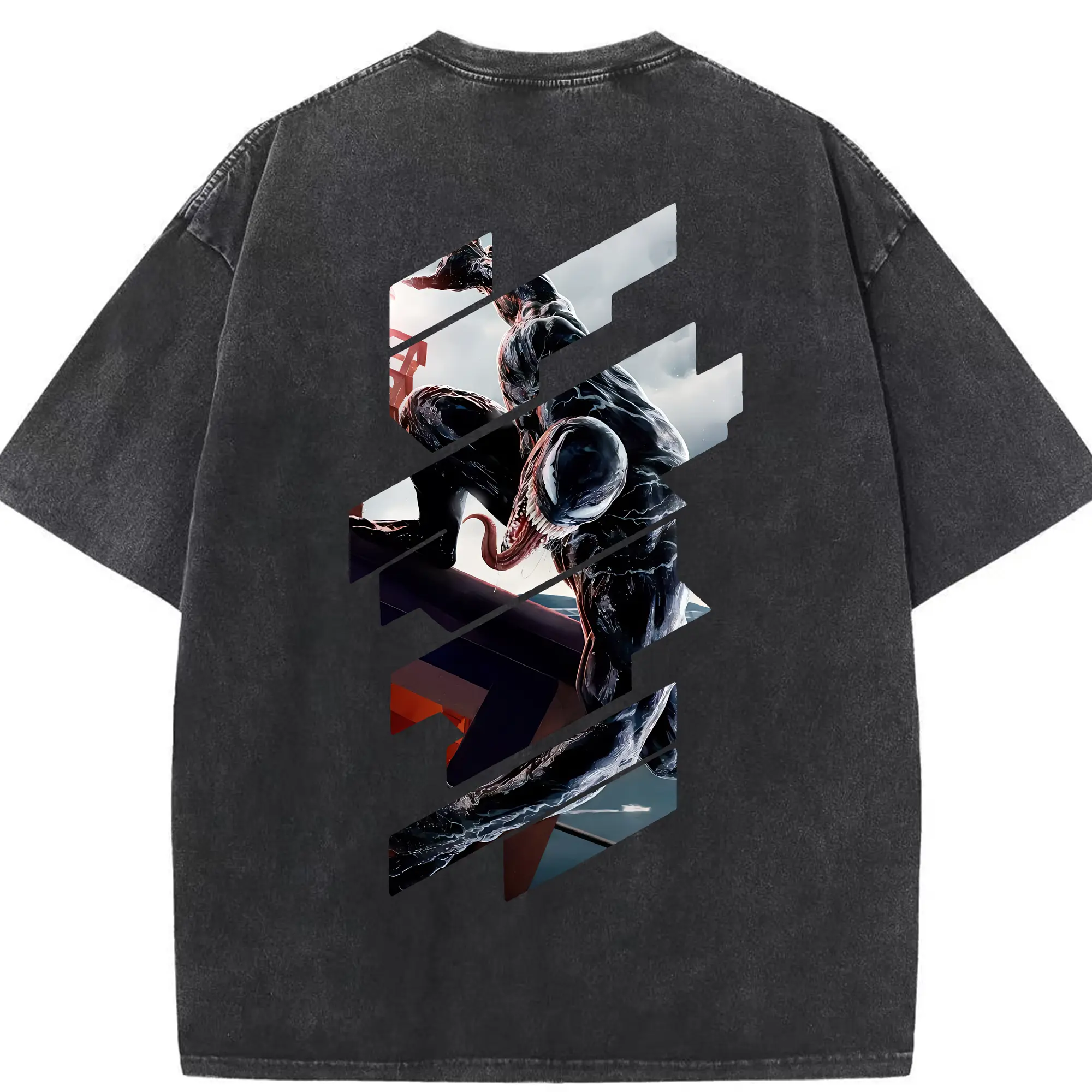 ヴェノム グッズ,ヴェノム - 綿100％ ヴィンテージ風 半袖Tシャツ ・ 背面プリント ・ 柔らか肌触り ・ 通気性 快適 ・ スポーツ カジュアル 外出用