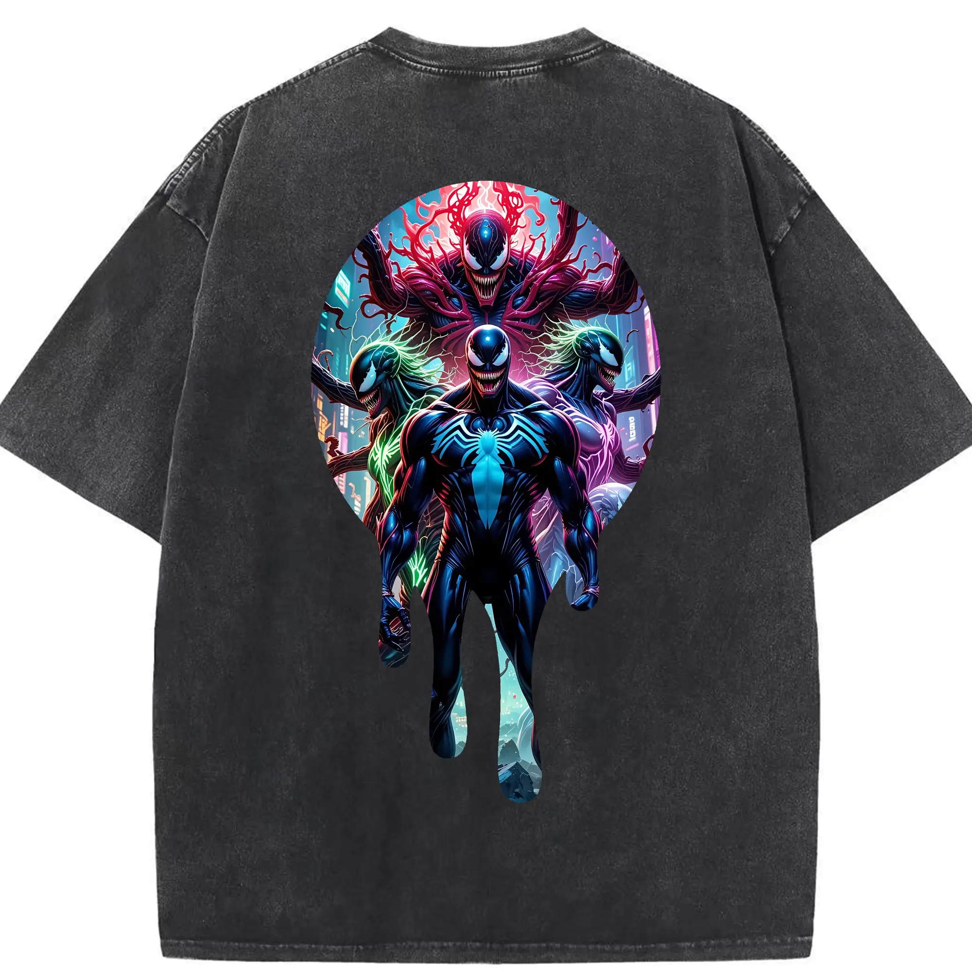 ヴェノム グッズ,ヴェノム - 綿100％ ヴィンテージ風 半袖Tシャツ ・ 背面プリント ・ 柔らか肌触り ・ 通気性 快適 ・ スポーツ カジュアル 外出用