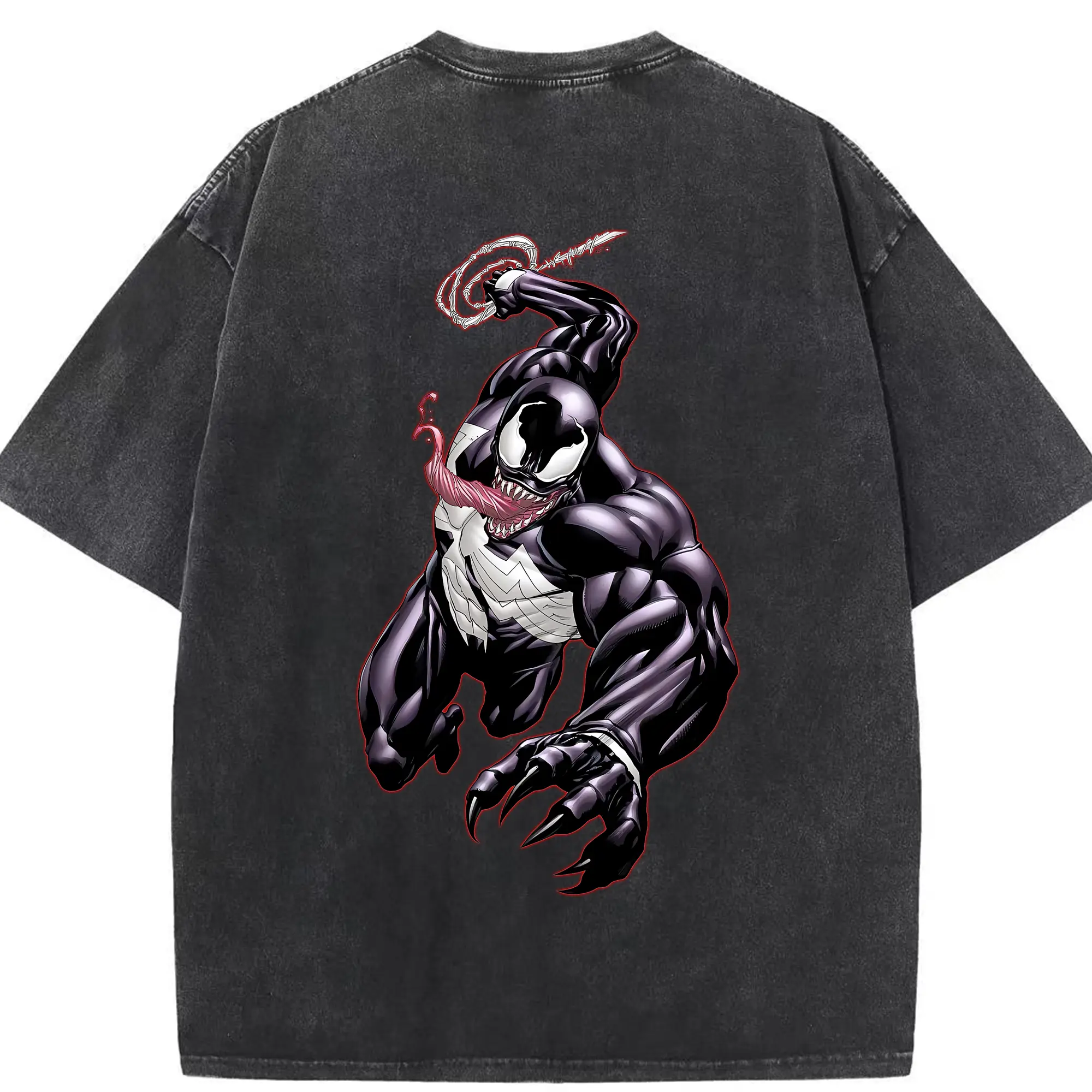 ヴェノム グッズ,ヴェノム - 綿100％ ヴィンテージ風 半袖Tシャツ ・ 背面プリント ・ 柔らか肌触り ・ 通気性 快適 ・ スポーツ カジュアル 外出用