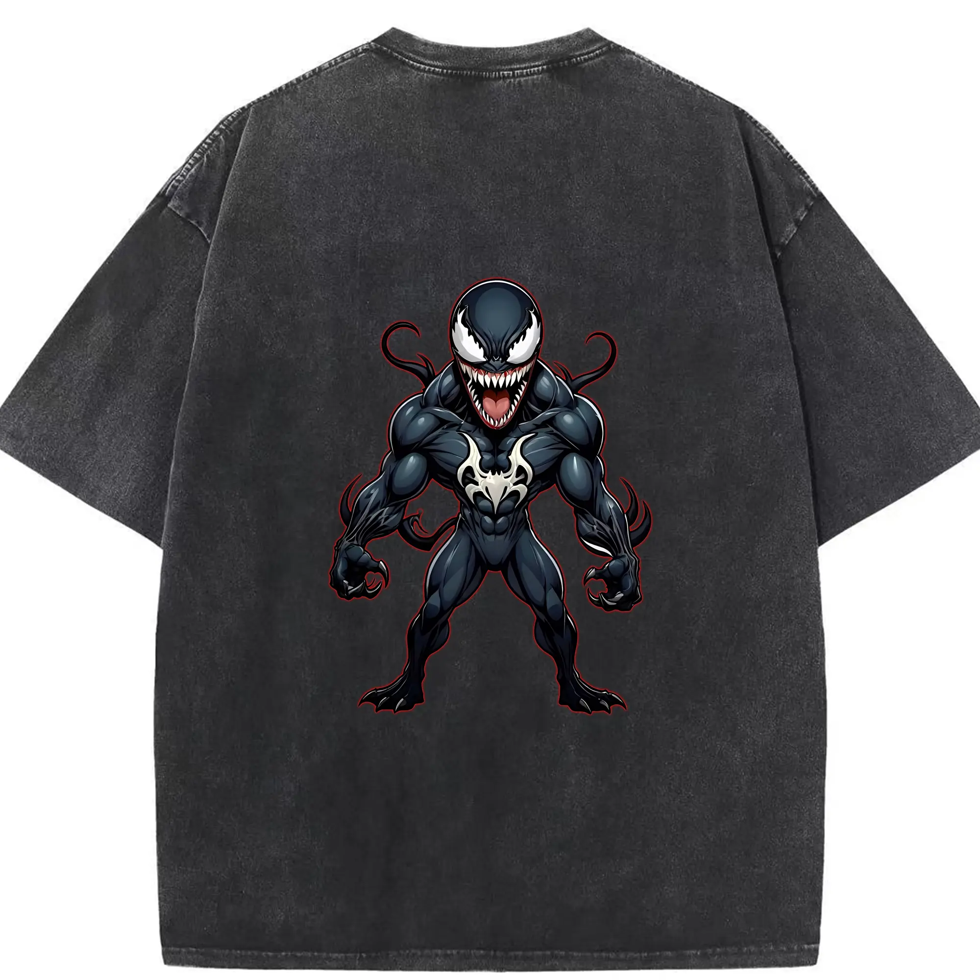 ヴェノム グッズ,ヴェノム - 綿100％ ヴィンテージ風 半袖Tシャツ ・ 背面プリント ・ 柔らか肌触り ・ 通気性 快適 ・ スポーツ カジュアル 外出用