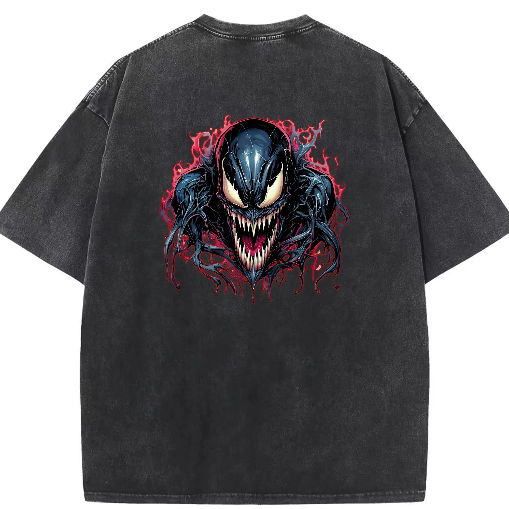 ヴェノム グッズ,ヴェノム - 綿100％ ヴィンテージ風 半袖Tシャツ ・ 背面プリント ・ 柔らか肌触り ・ 通気性 快適 ・ スポーツ カジュアル 外出用