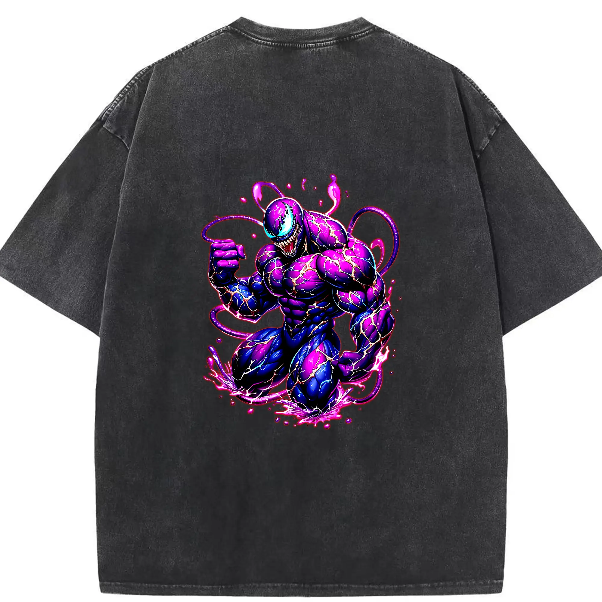 ヴェノム グッズ,ヴェノム - 綿100％ ヴィンテージ風 半袖Tシャツ ・ 背面プリント ・ 柔らか肌触り ・ 通気性 快適 ・ スポーツ カジュアル 外出用